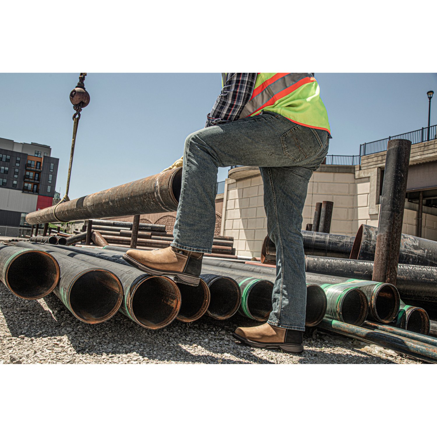 Frye Men's Western Work Boot Waterproof Met Guard