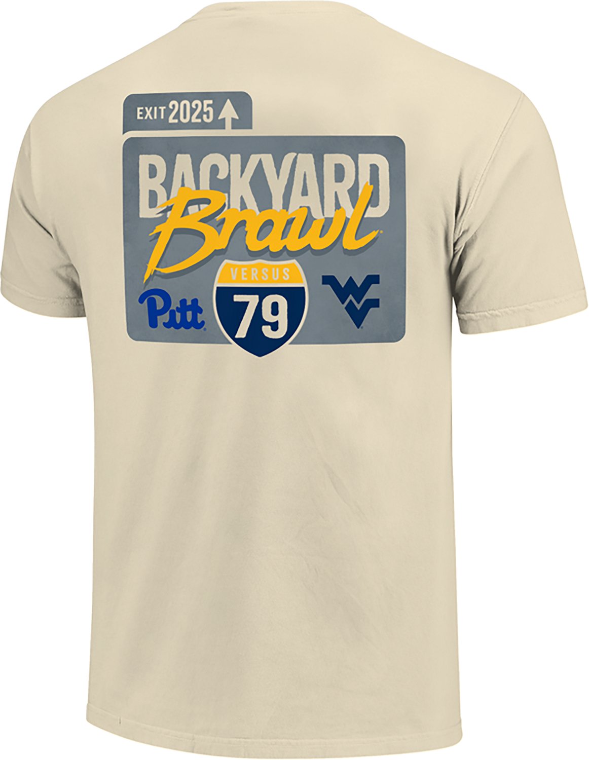 Image One Men's West Virginia Mountaineers Highway Journey to Brawl Comfort Colors Short Sleeve T-shirt - view number 2