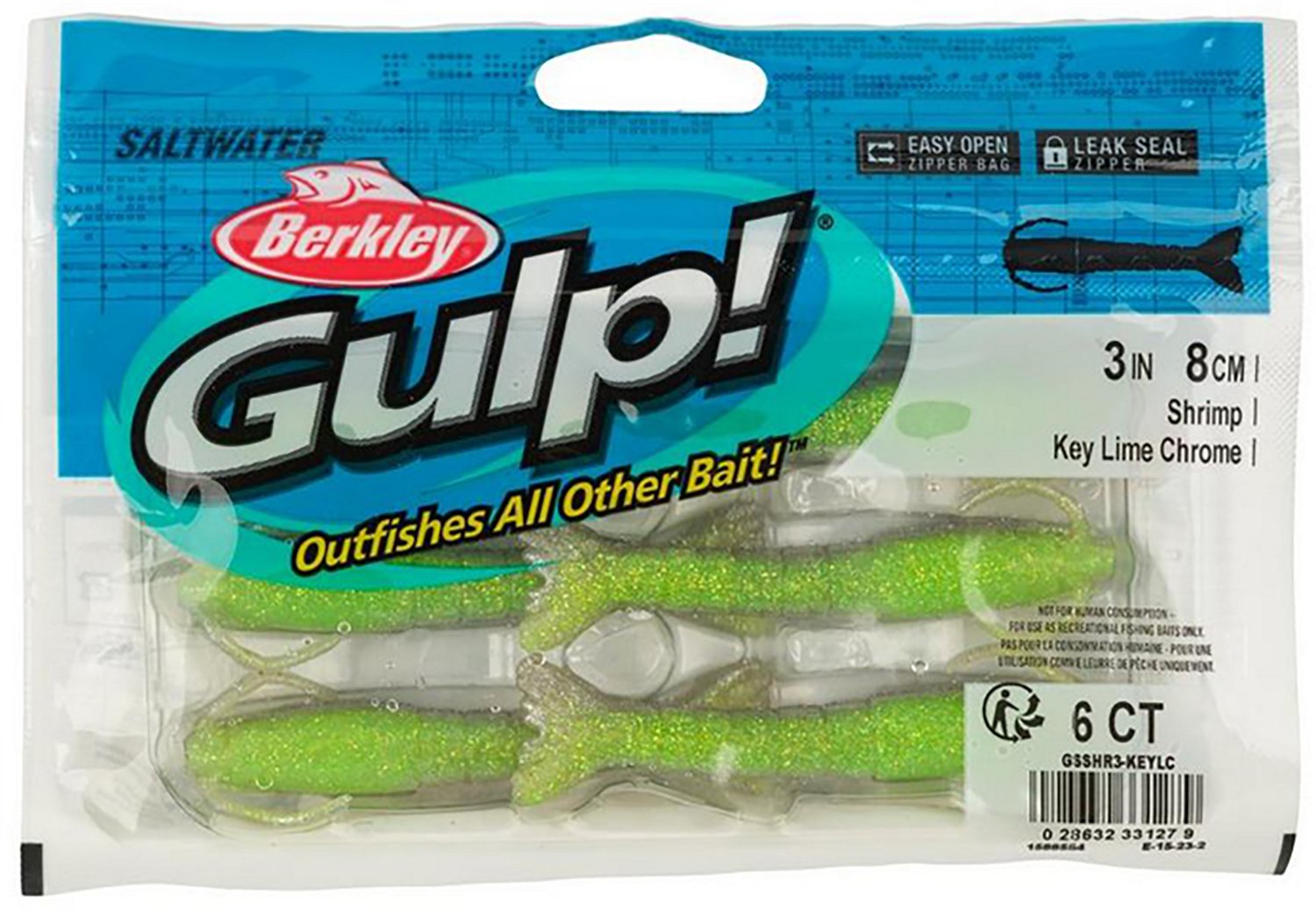 Berkley Gulp! 3 in Saltwater Shrimp Soft Baits 6-Pack                                                                            - view number 1