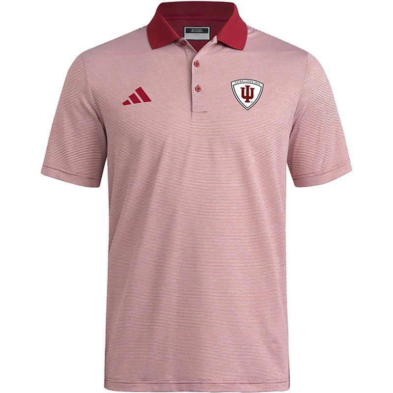adidas Men's Indiana University Spring Fling Crest Striped Polo Shirt
