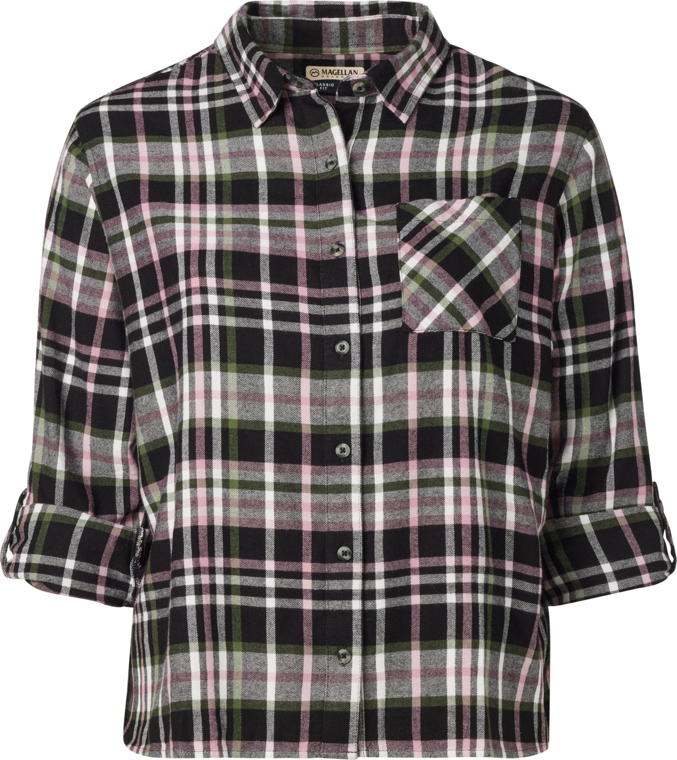 Magellan Outdoors Women's Willow Creek Plaid Plus Size Long Sleeve T-shirt - view number 3