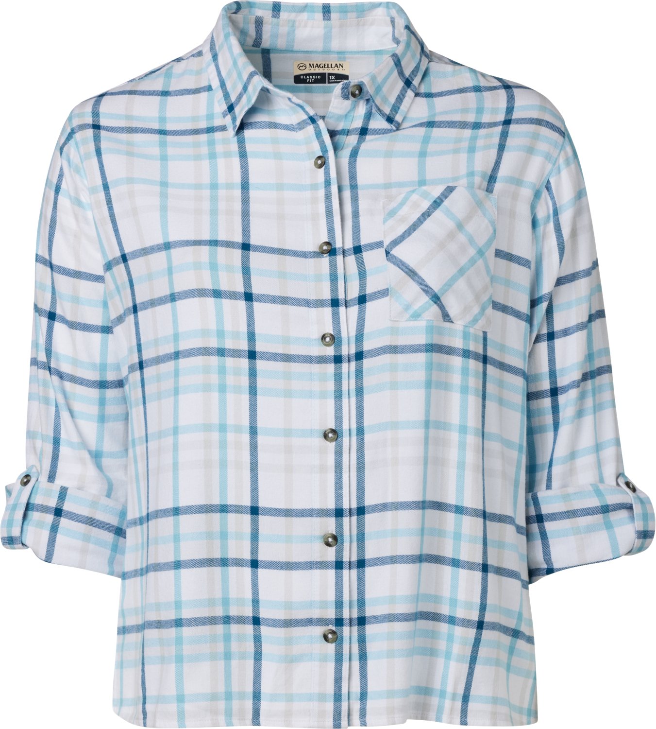 Magellan Outdoors Women's Willow Creek Plaid Plus Size Long Sleeve T-shirt - view number 3