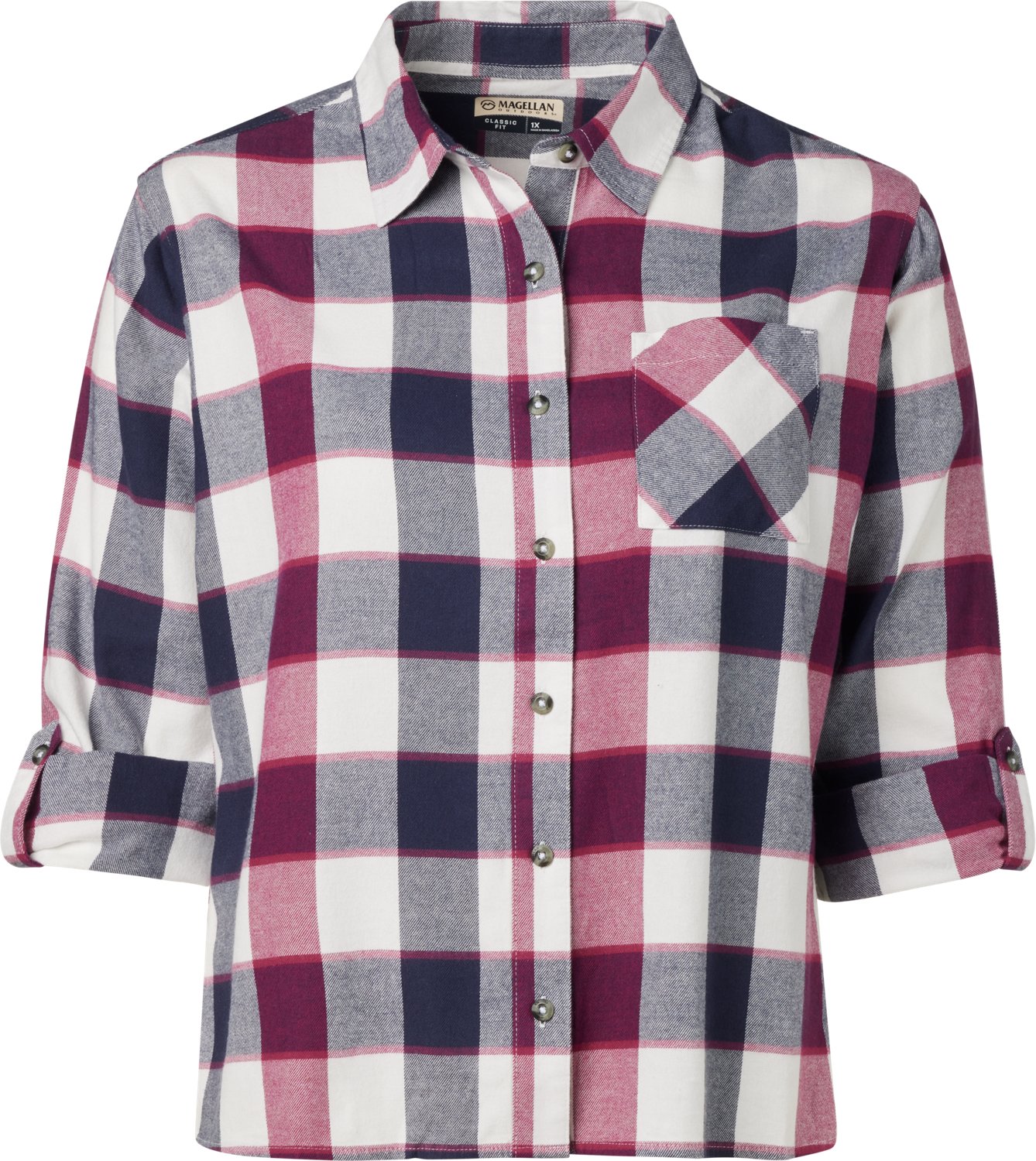 Magellan Outdoors Women's Willow Creek Plaid Plus Size Long Sleeve T-shirt - view number 5