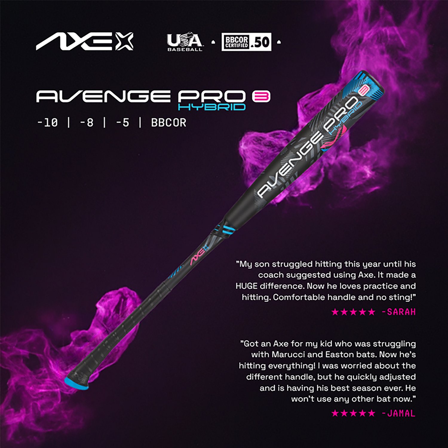 Axe Average Pro 3 Hybrid Baseball Bat -5 - view number 7
