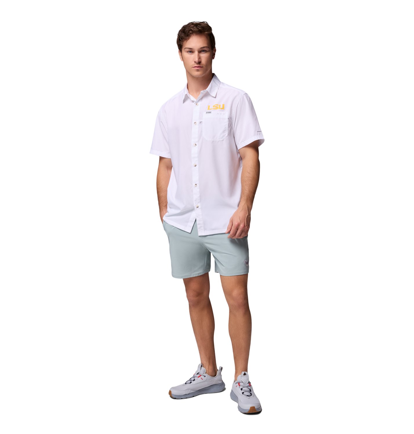 Columbia Sportswear Men's Louisiana State University CLG Slack Tide Camp Button-Up Shirt - view number 3