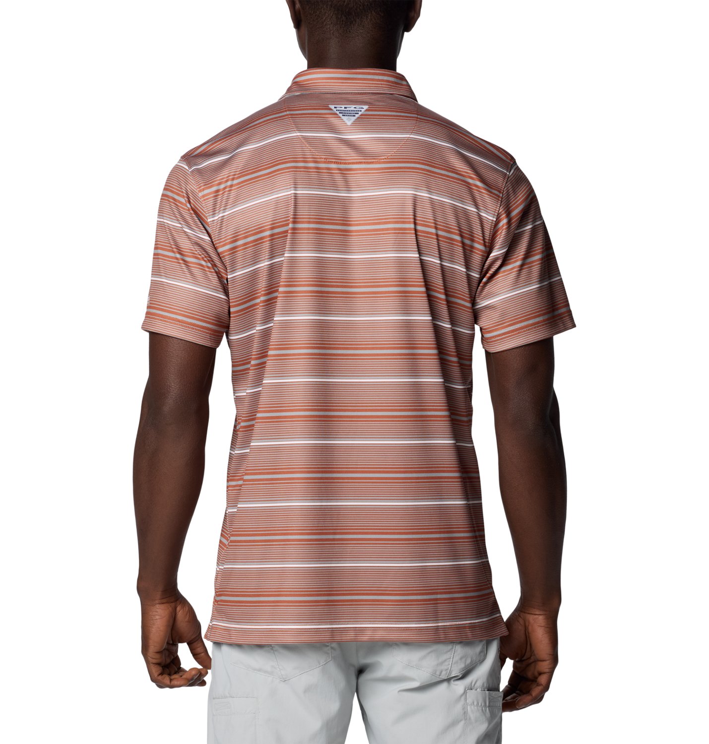 Columbia Texas Texas Longhorns PFG Super Terminal Tackle Omni-Shade Stripe Polo - view number 3