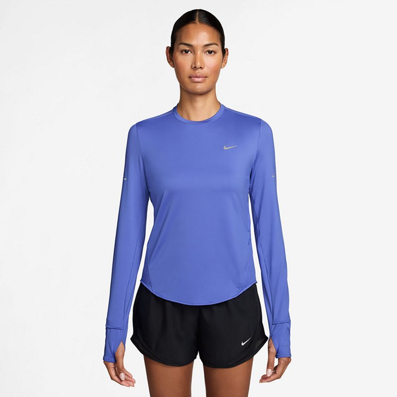 Nike Women's Swift Dri-FIT UV Long Sleeve Running Shirt, XL, Sapphire