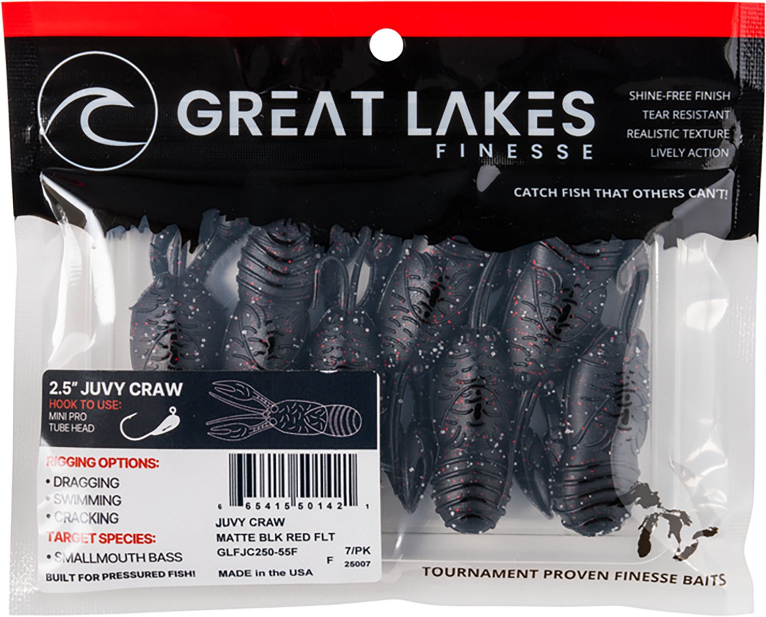 Great Lakes Finesse 2-1/2 in Juvy Craw Tube 7-Pack - view number 3