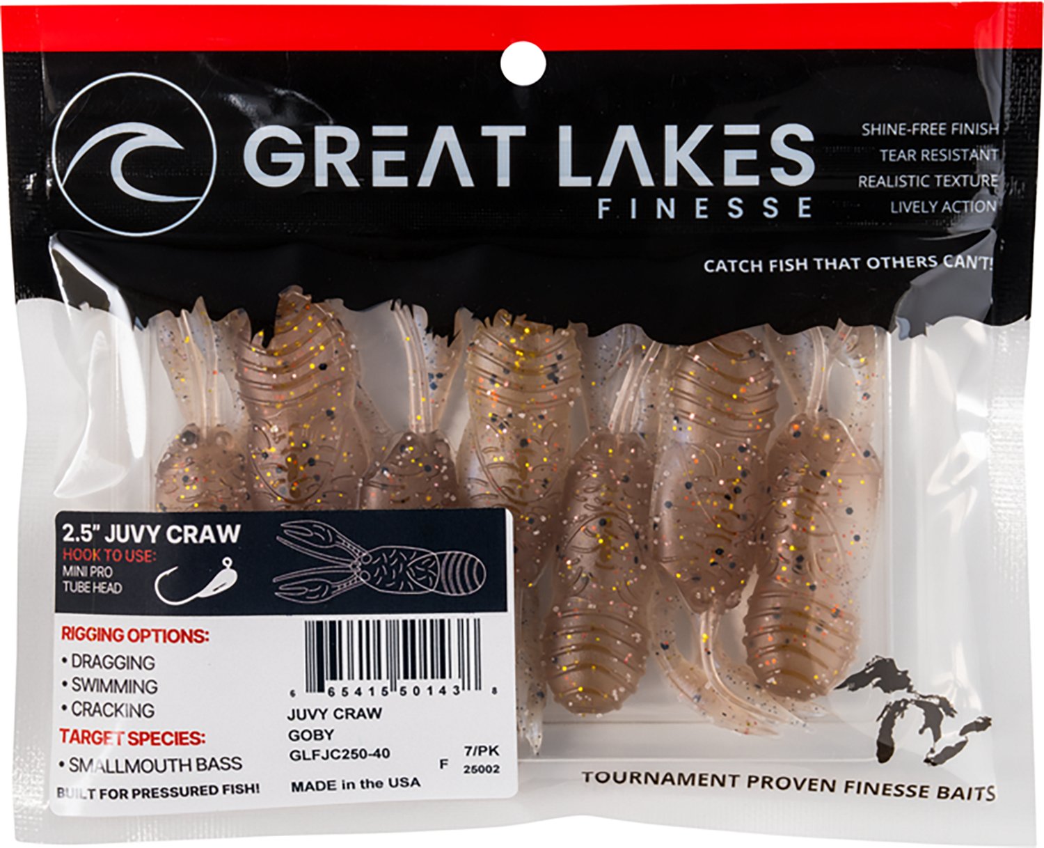 Great Lakes Finesse 2-1/2 in Juvy Craw Tube 7-Pack - view number 3