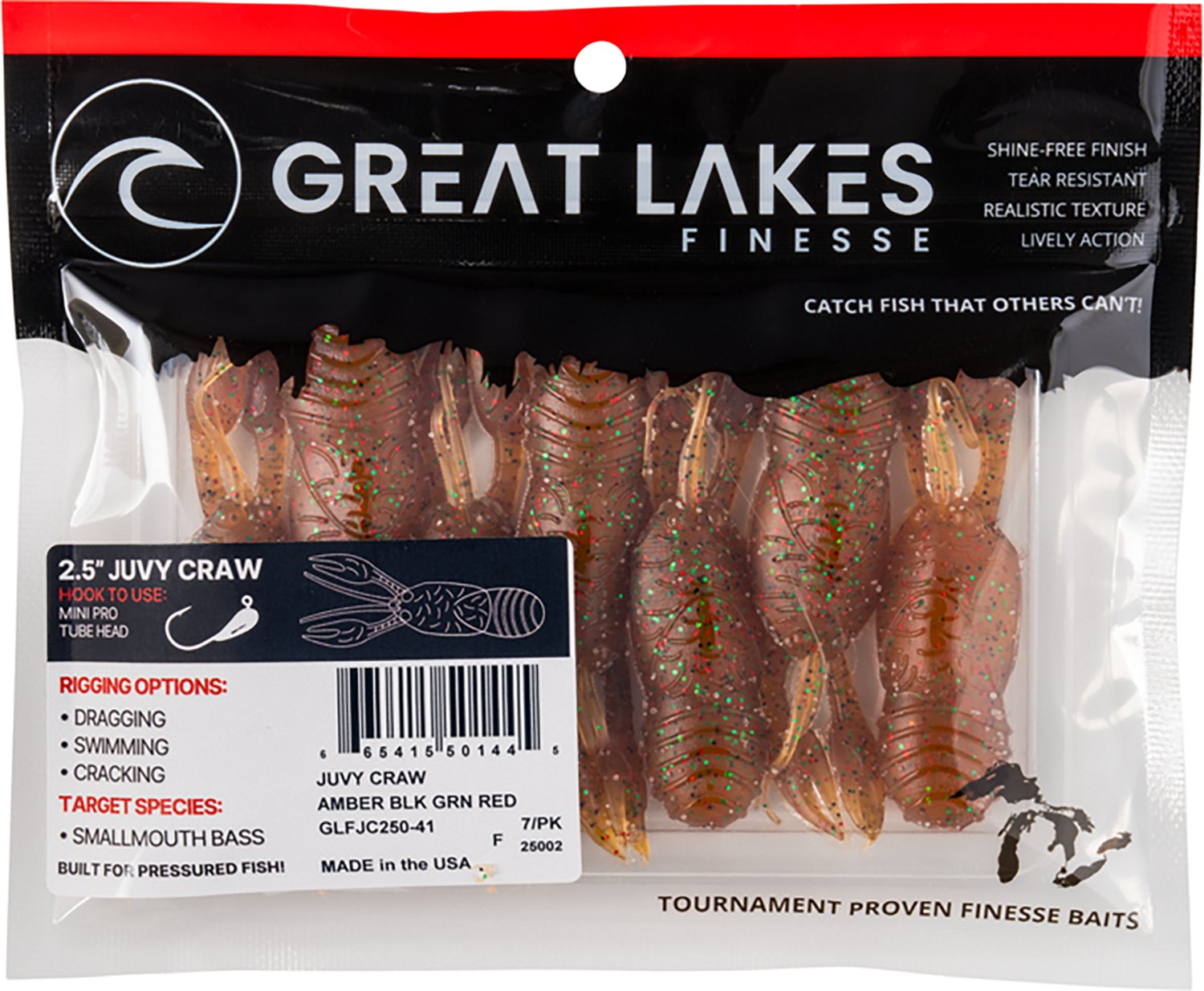 Great Lakes Finesse 2-1/2 in Juvy Craw Tube 7-Pack - view number 3