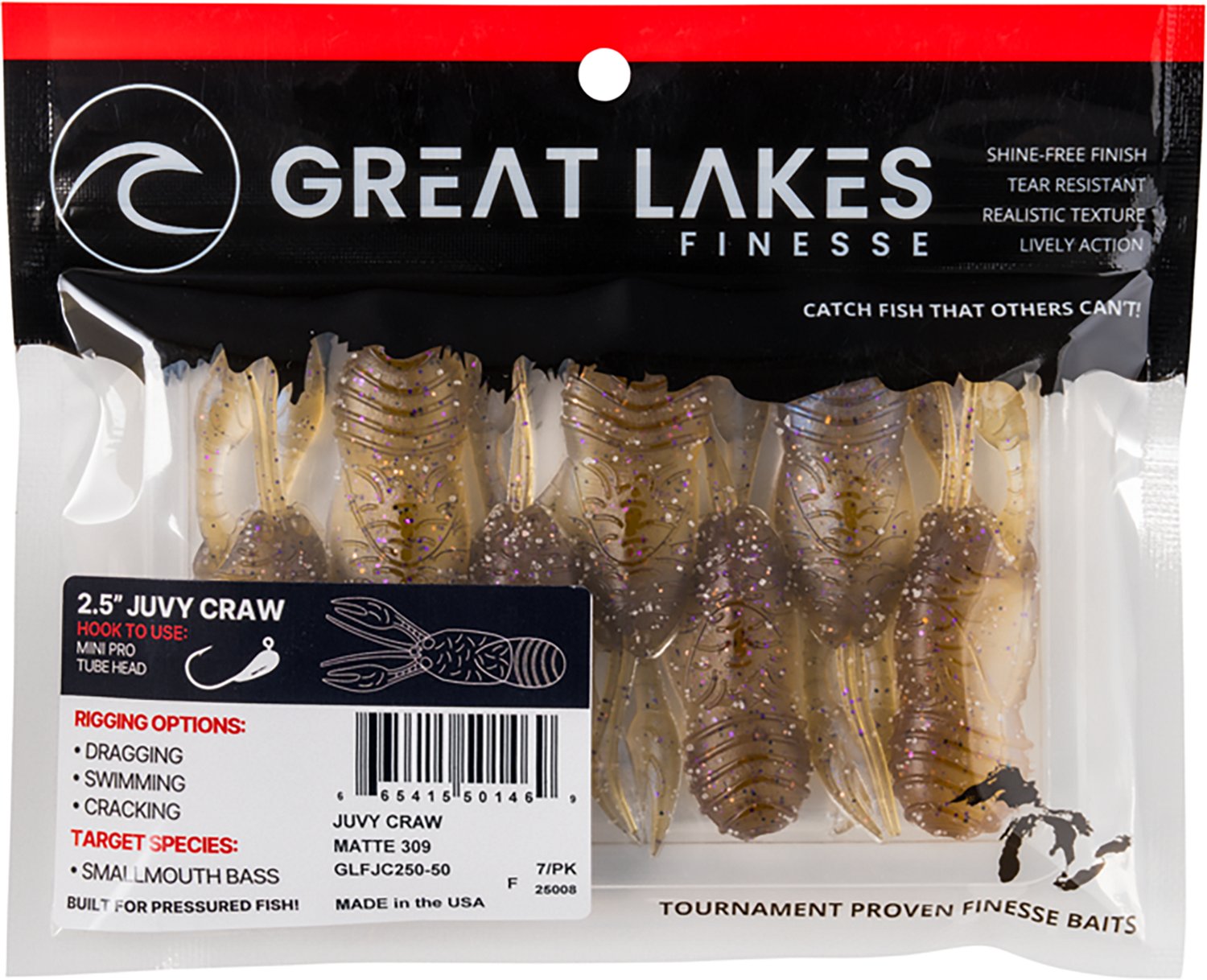 Great Lakes Finesse 2-1/2 in Juvy Craw Tube 7-Pack - view number 4