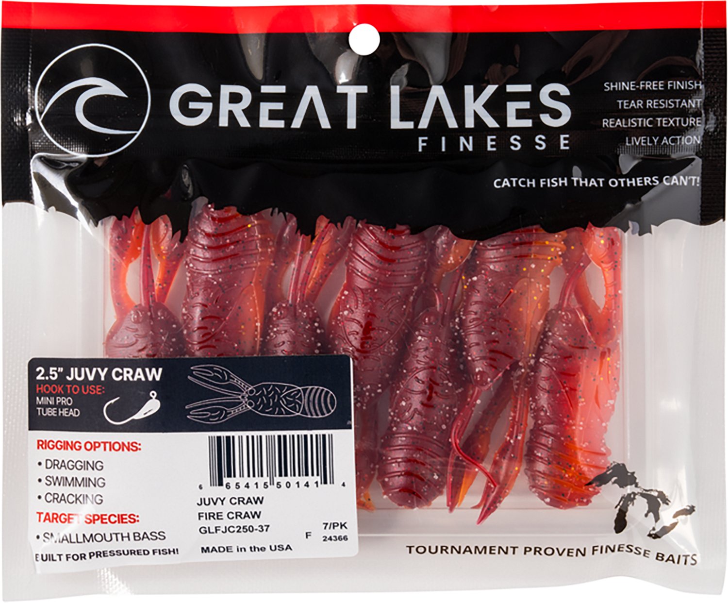 Great Lakes Finesse 2-1/2 in Juvy Craw Tube 7-Pack - view number 2