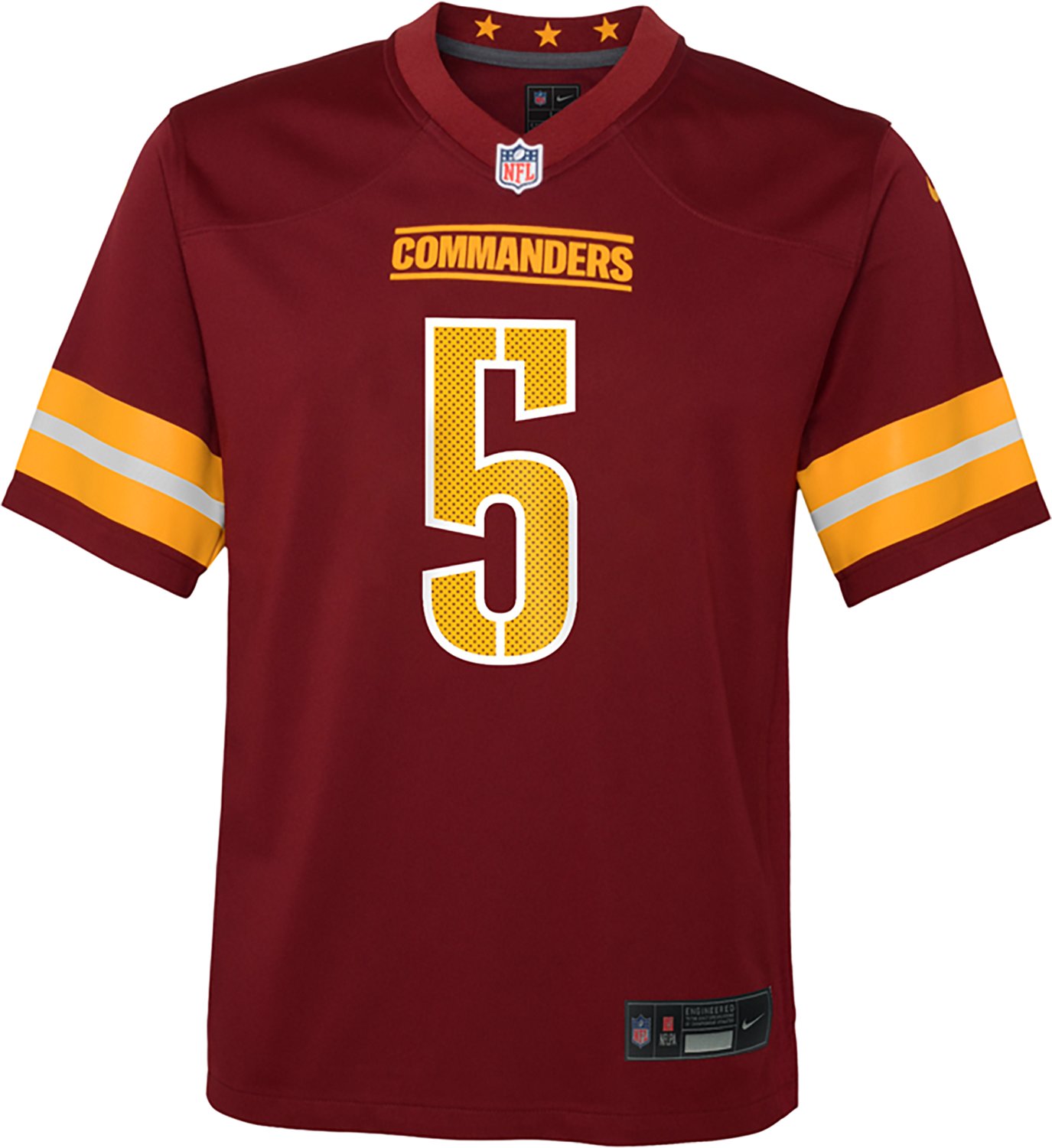 Nike Boys' Commanders Jayden Daniels Game Team Player Name & Number Jersey - view number 2