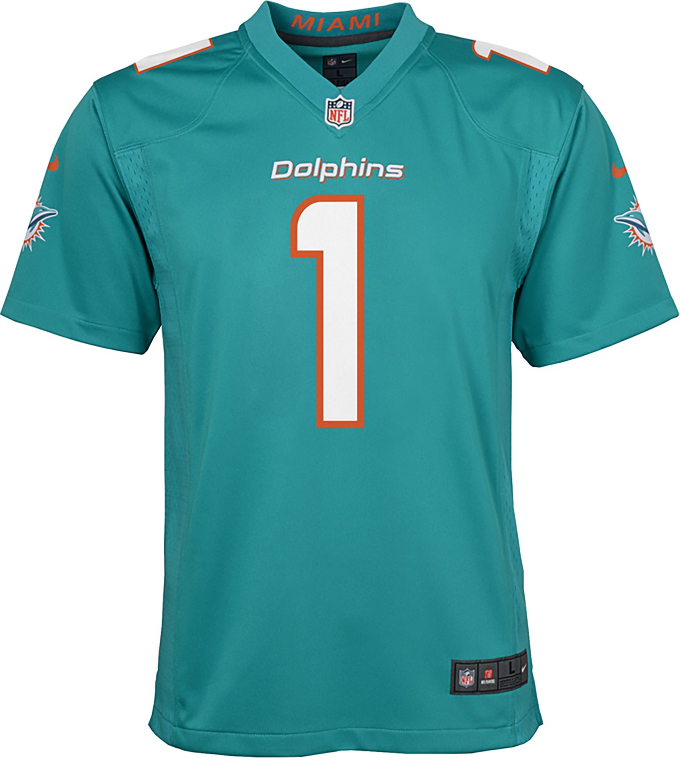 Nike Boys' Dolphins Tua Tagovailoa Game Team Player Name & Number Jersey - view number 2