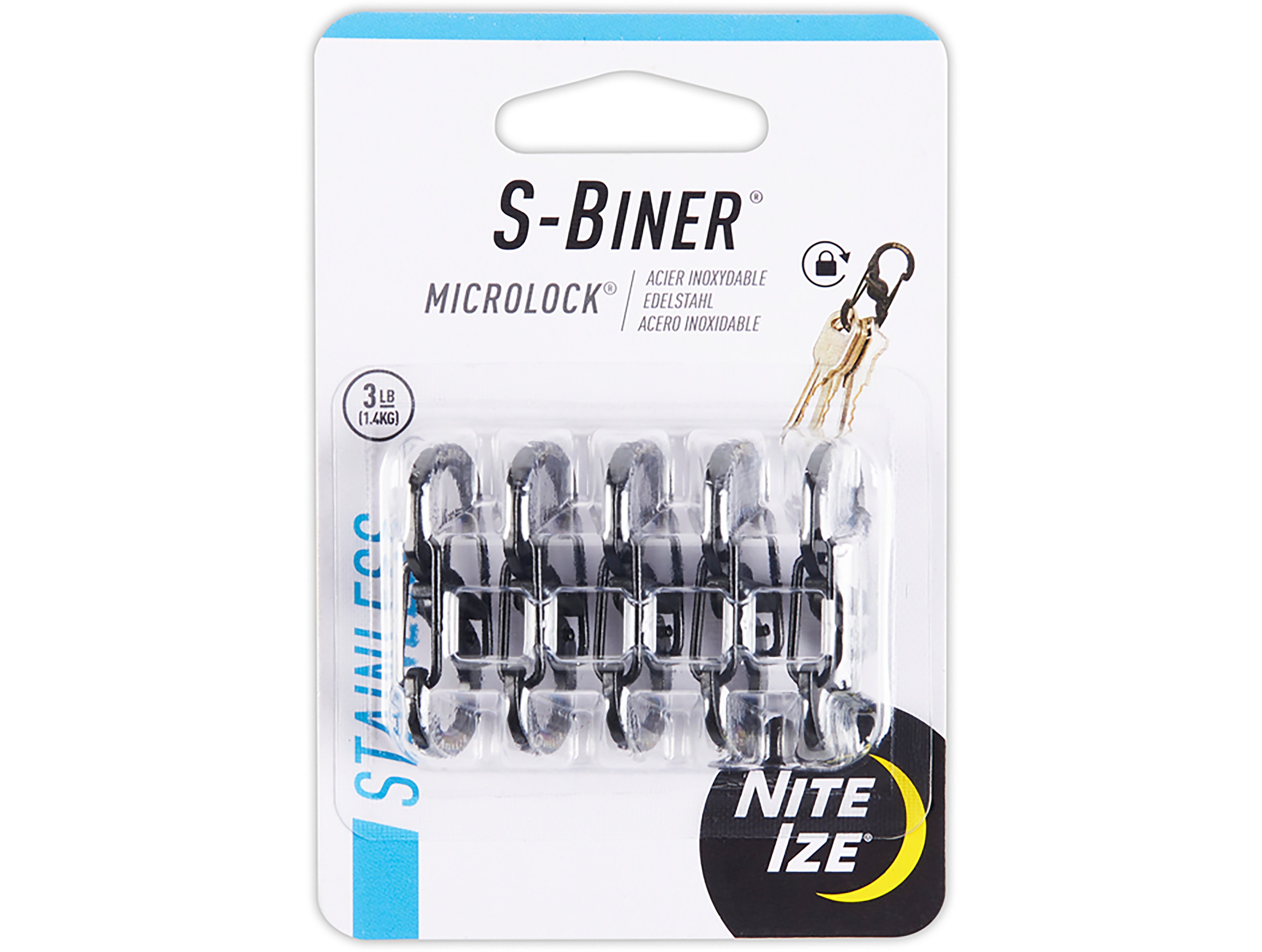 Nite Ize S-Biner MicroLock Stainless Steel Carabiners 5-Pack