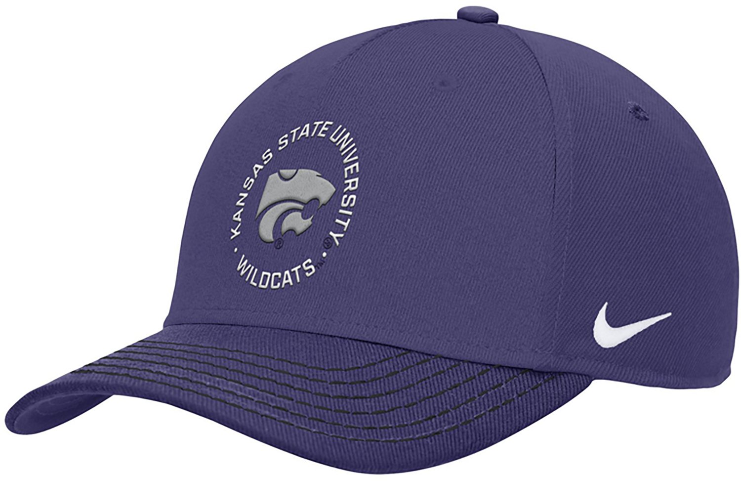 Nike Adults' Kansas State Round Structured Adjustable Cap - view number 1