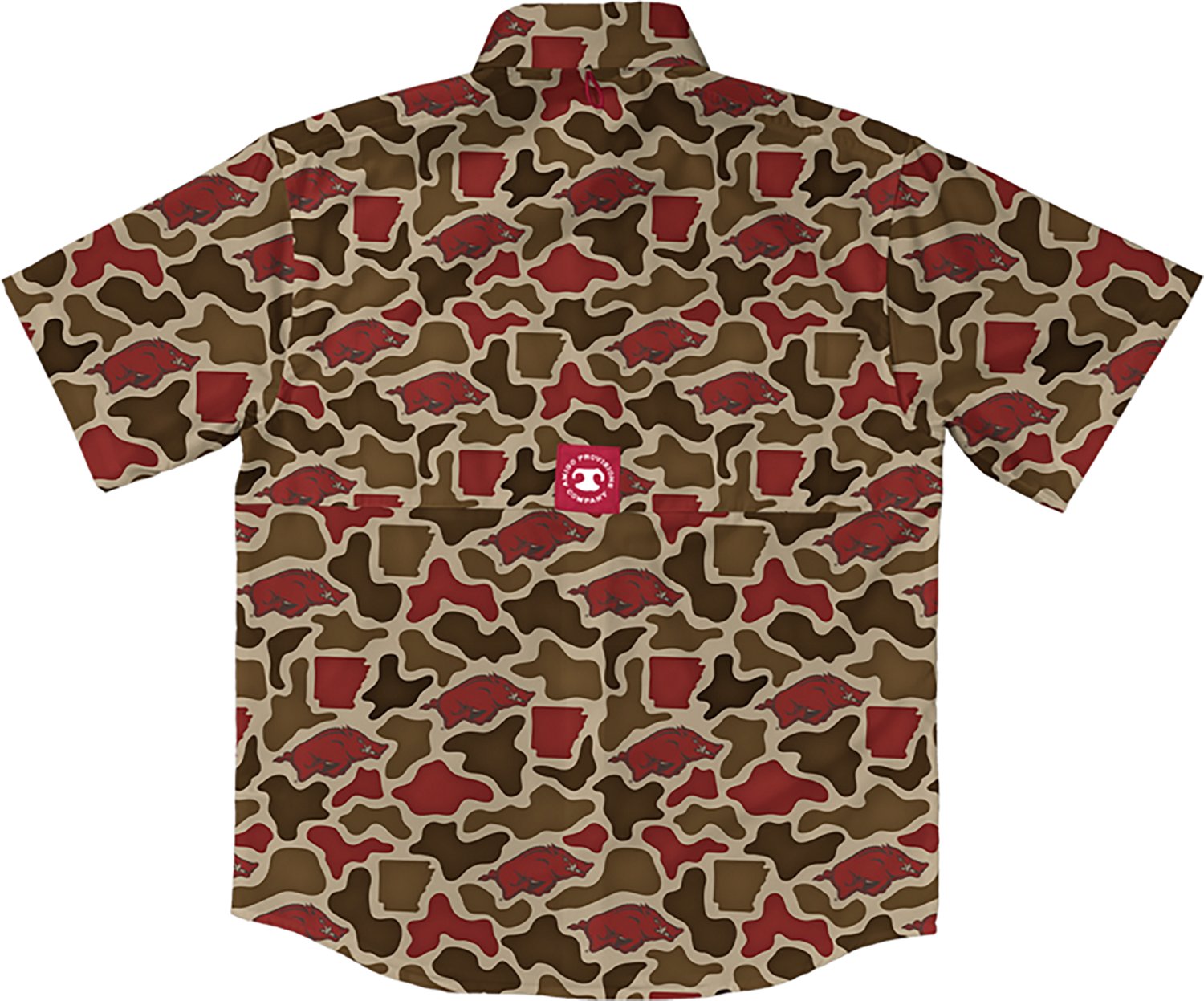 Amigo Men's Arkansas Field and Fish Short Sleeve Shirt Arkansas Razorbacks - view number 2