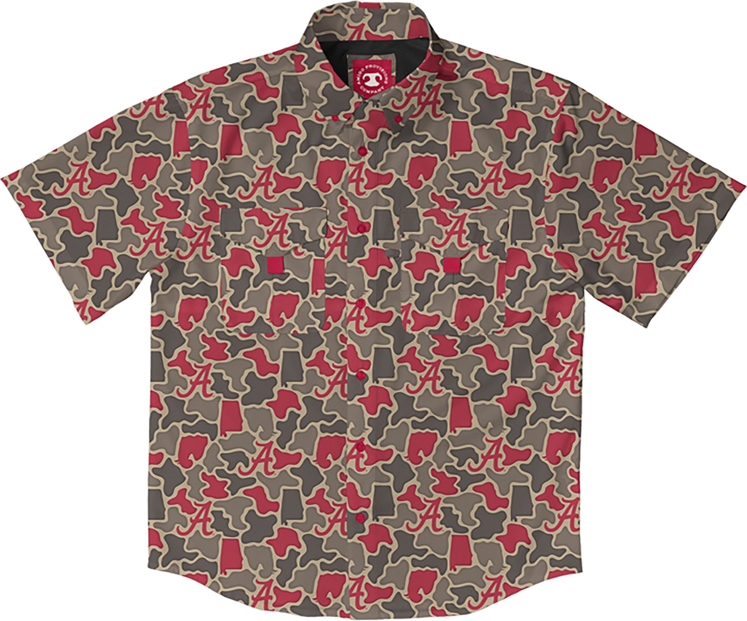 Amigo Men's Alabama Field and Fish Short Sleeve Shirt Alabama Crimson Tide