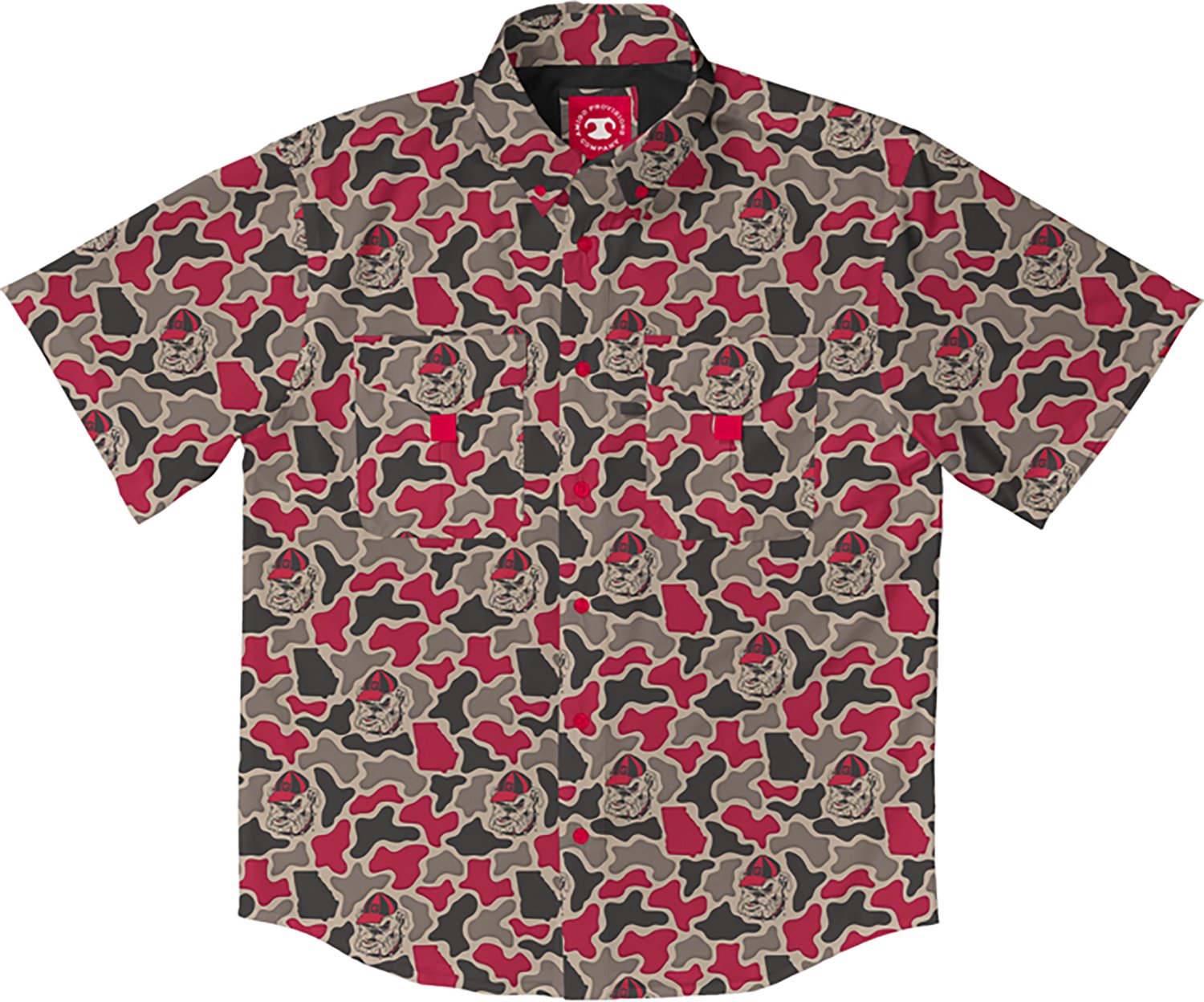 Amigo Men's Georgia Field and Fish Short Sleeve Shirt Georgia Bulldogs