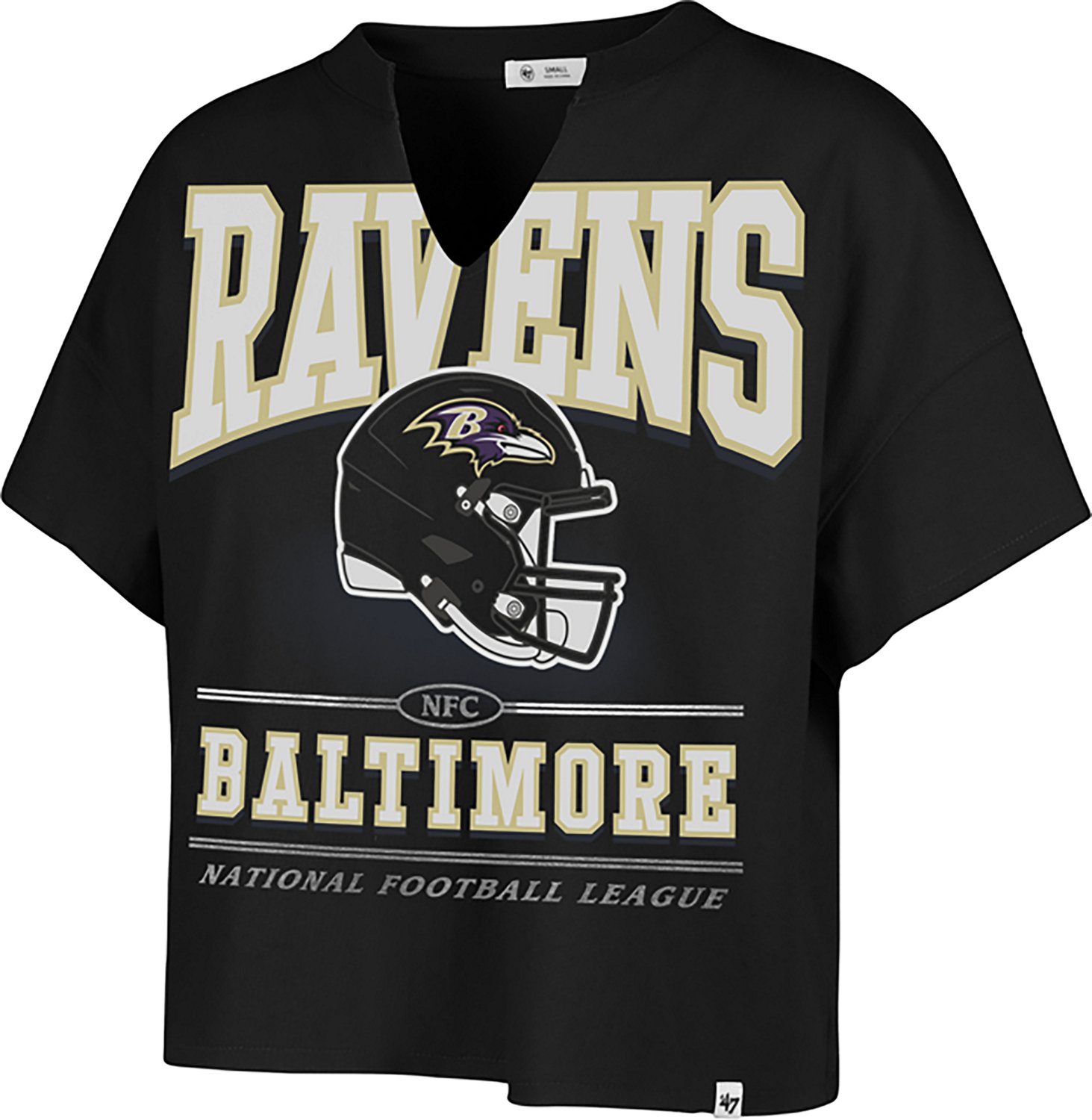 47 Women's Ravens Elation Oversize Notch Neck T-shirt Academy