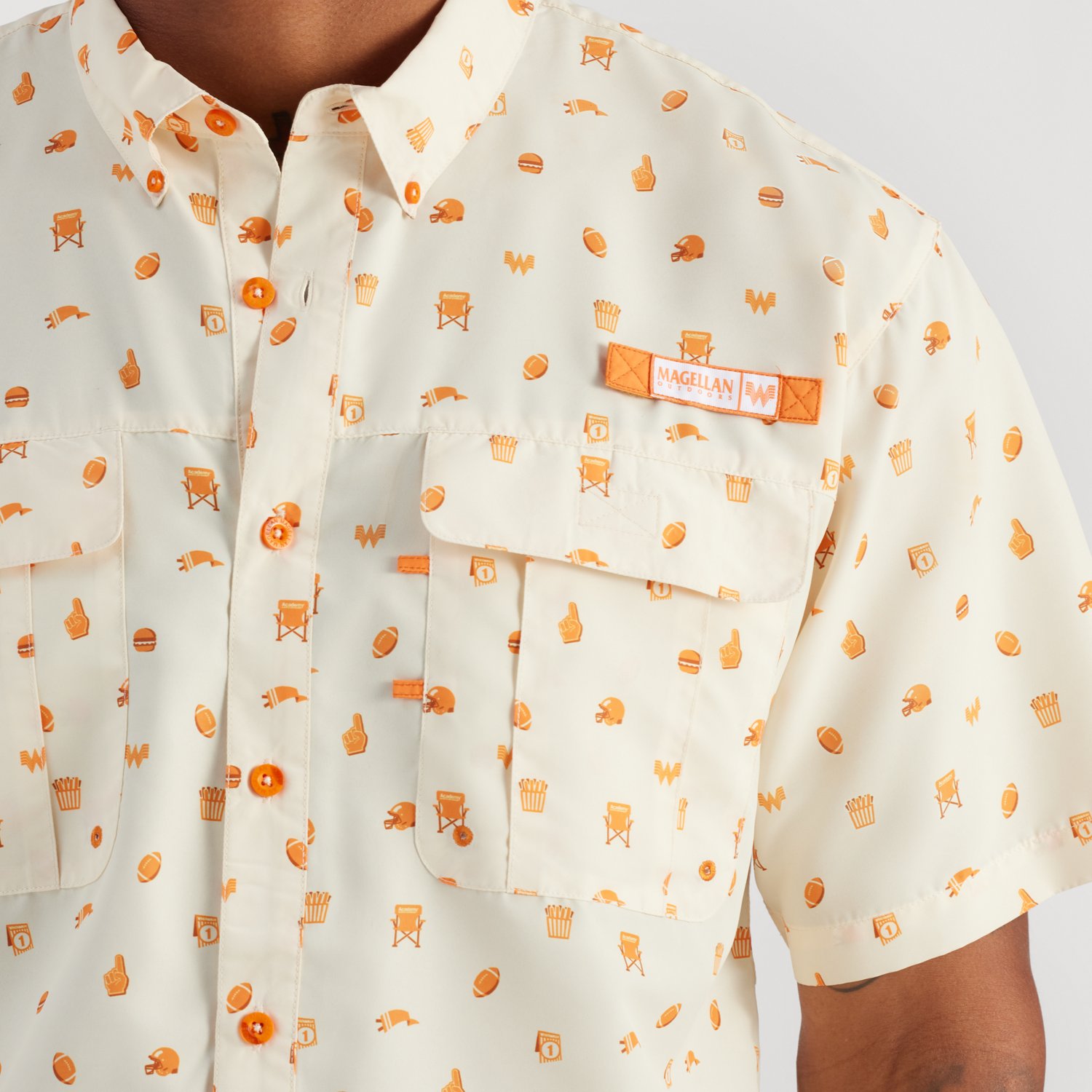 Magellan Outdoors Whataburger Men's Laguna Madre Micro Short Sleeve Fishing Shirt - view number 5