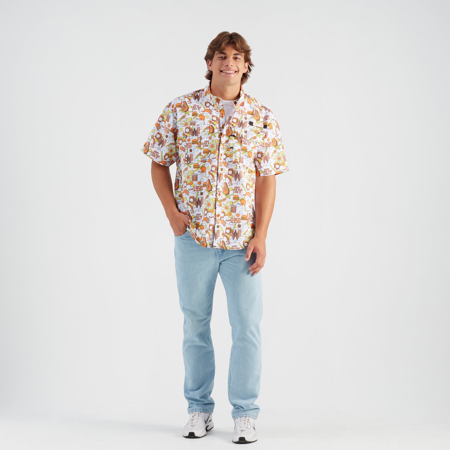 Magellan Outdoors Whataburger Men's Laguna Madre Happy Crazy Fun Fishing Shirt - view number 2