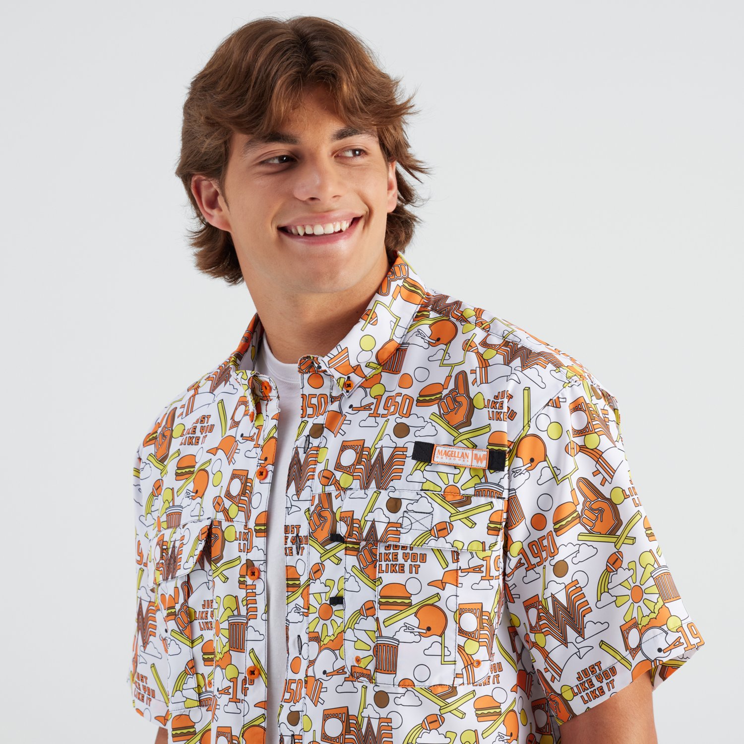 Magellan Outdoors Whataburger Men's Laguna Madre Happy Crazy Fun Fishing Shirt - view number 5