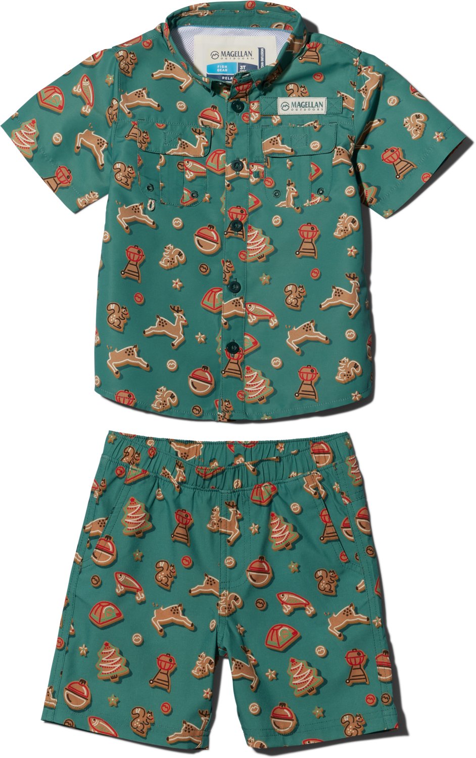 Magellan Outdoors Toddler Boys' Laguna Madre Holiday Cookies Shirt and Short Set - view number 2