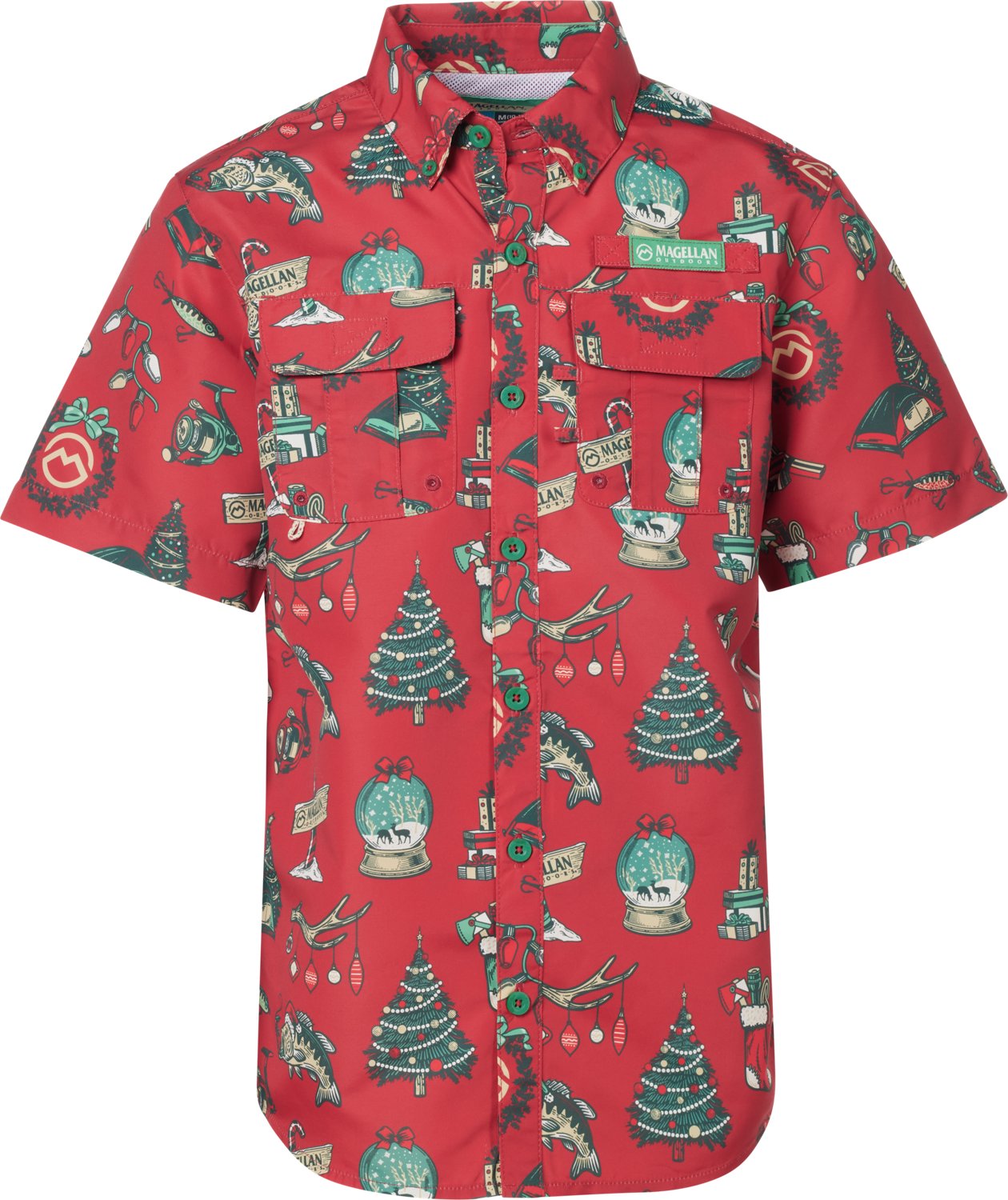 Magellan Outdoors Boys' Laguna Madre Holiday Illustrations Fishing Shirt - view number 2