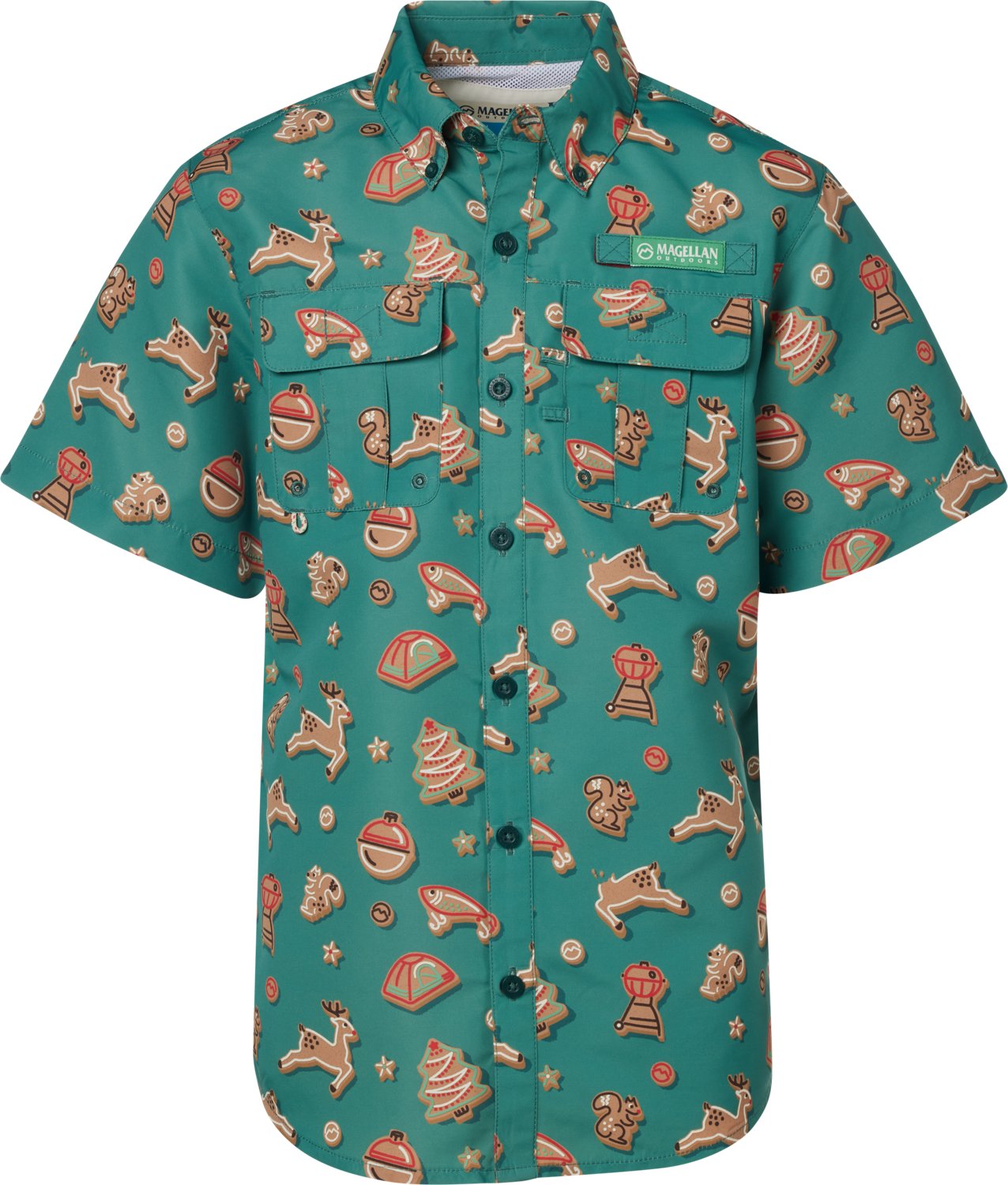 Magellan Outdoors Boys' Laguna Madre Holiday Cookies Fishing Shirt - view number 1