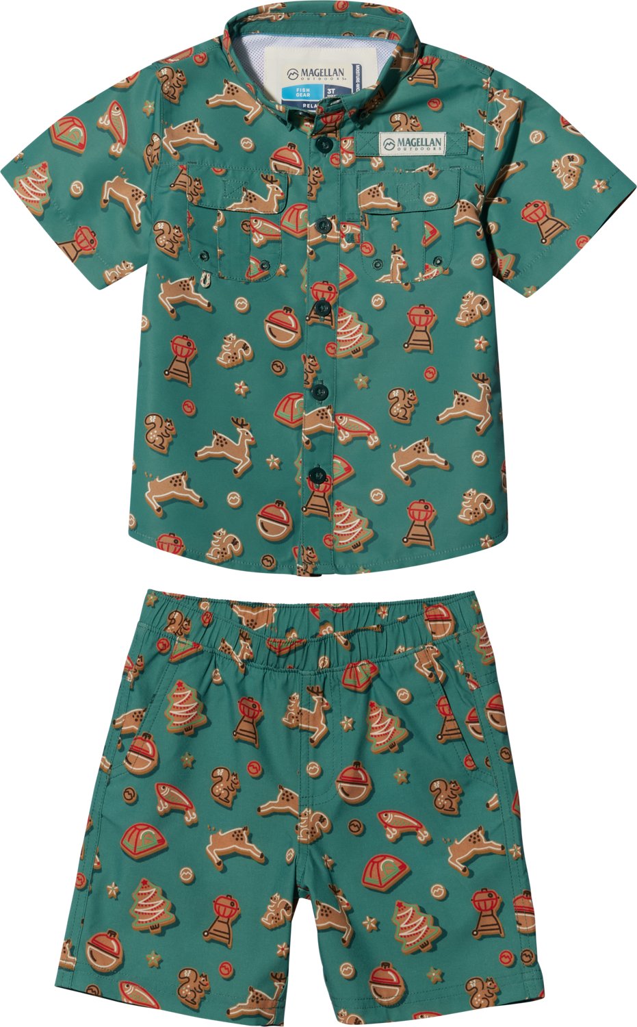 Magellan Outdoors Boys' 4-7 Laguna Madre Holiday Cookies Shirt and Short Set - view number 1