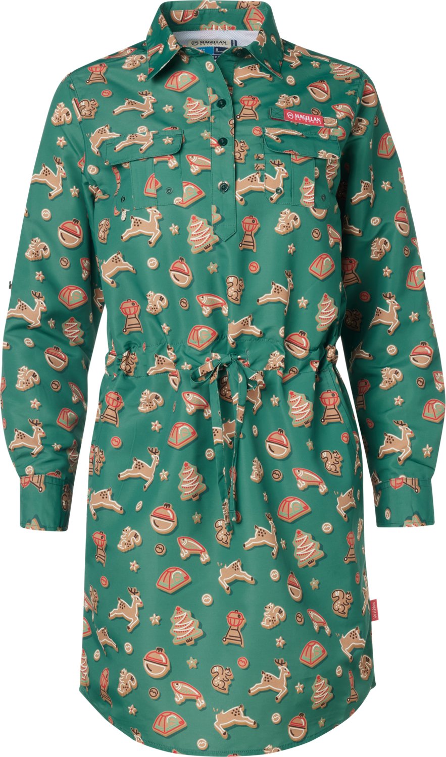 Magellan Outdoors Women's Laguna Madre Holiday Cookie Long Sleeve Dress - view number 2