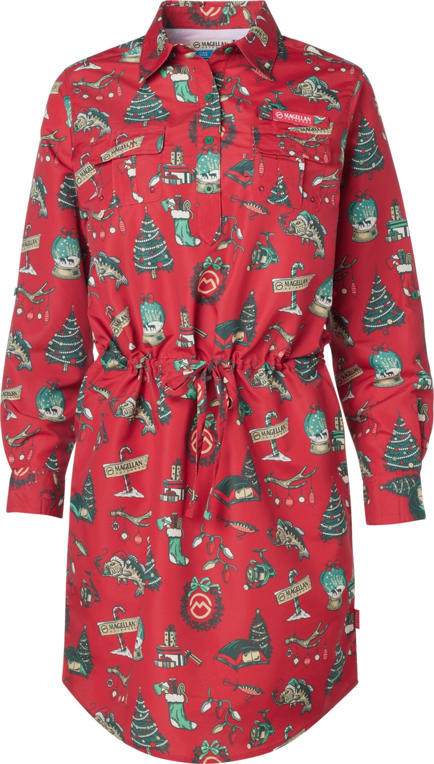 Magellan Outdoors Women's Laguna Madre Holiday Illustrations Long Sleeve Dress - view number 1