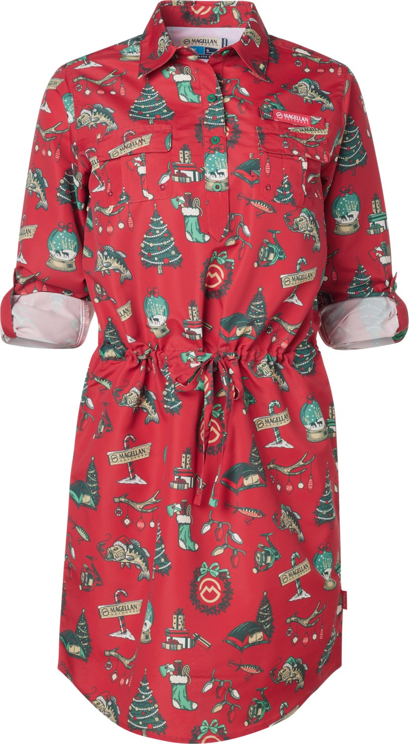 Magellan Outdoors Women's Laguna Madre Holiday Illustrations Long Sleeve Dress - view number 3