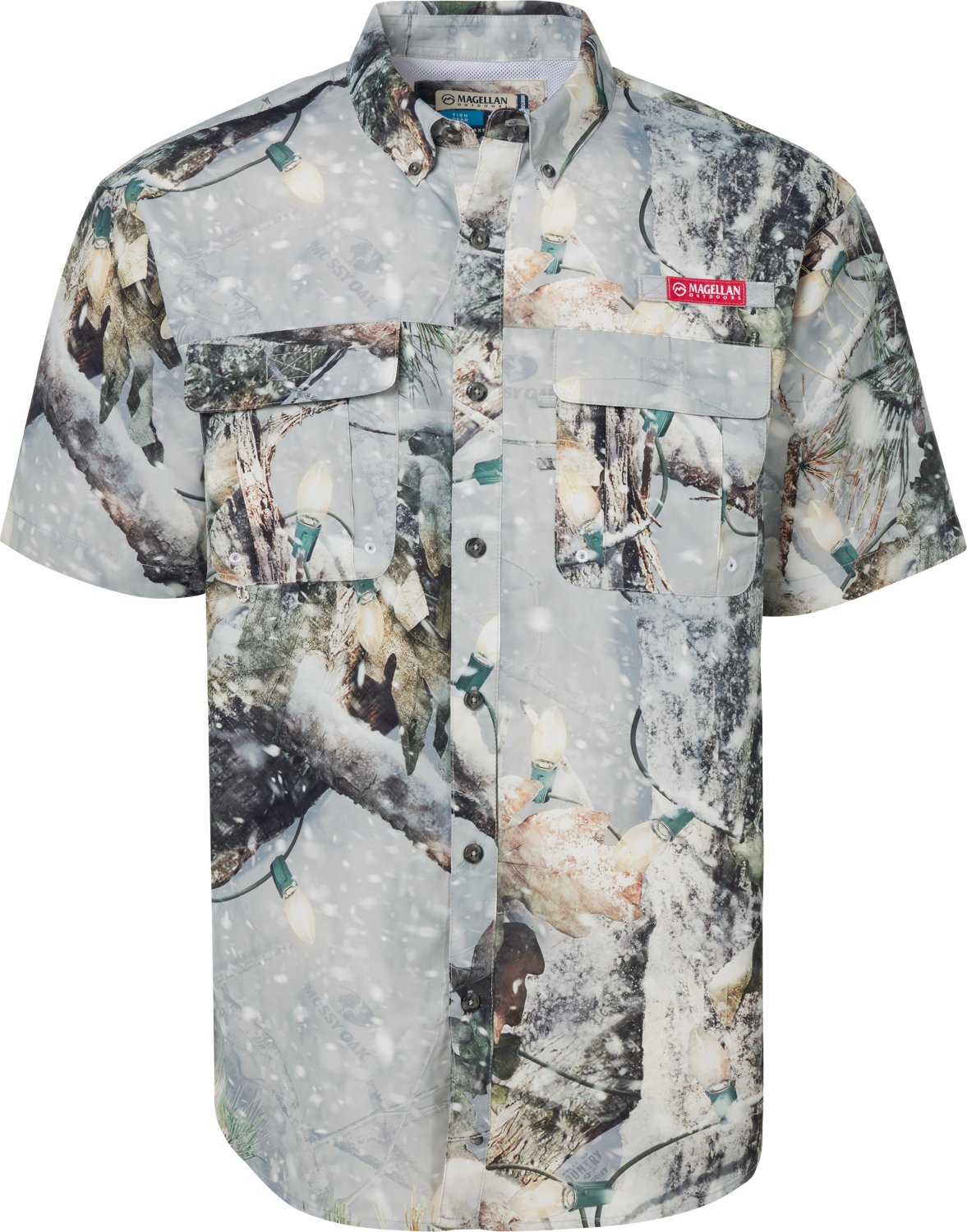 Magellan Outdoors Men's Laguna Madre Holiday Mossy Oak Break-Up Country Snowdrift 2.0 Fishing Shirt - view number 1