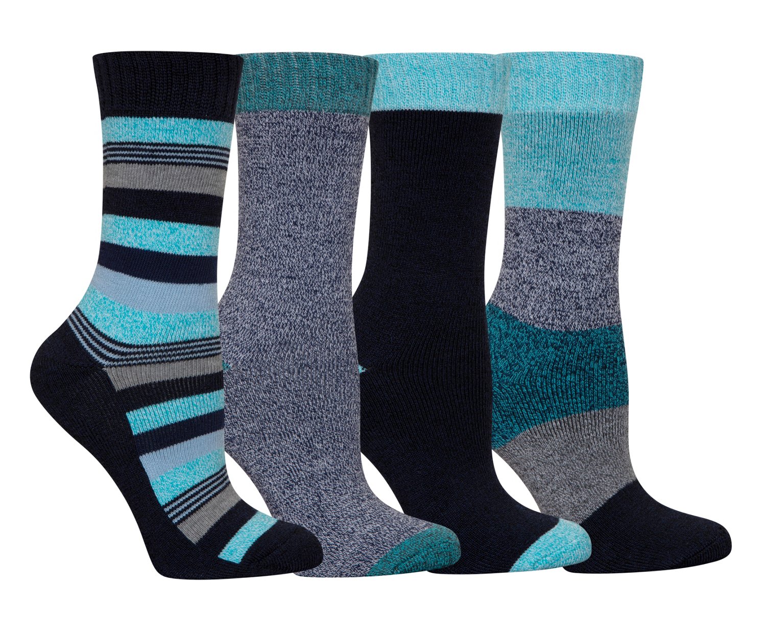 Columbia Sportswear Women's Moisture Control Multi Stripe Crew Socks 4-Pack