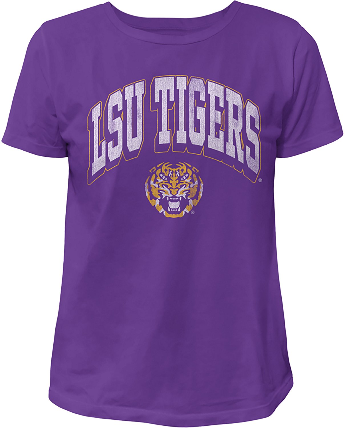 WILDCAT RETRO Women's LSU Arch Shadow Boxy T-shirt - view number 3