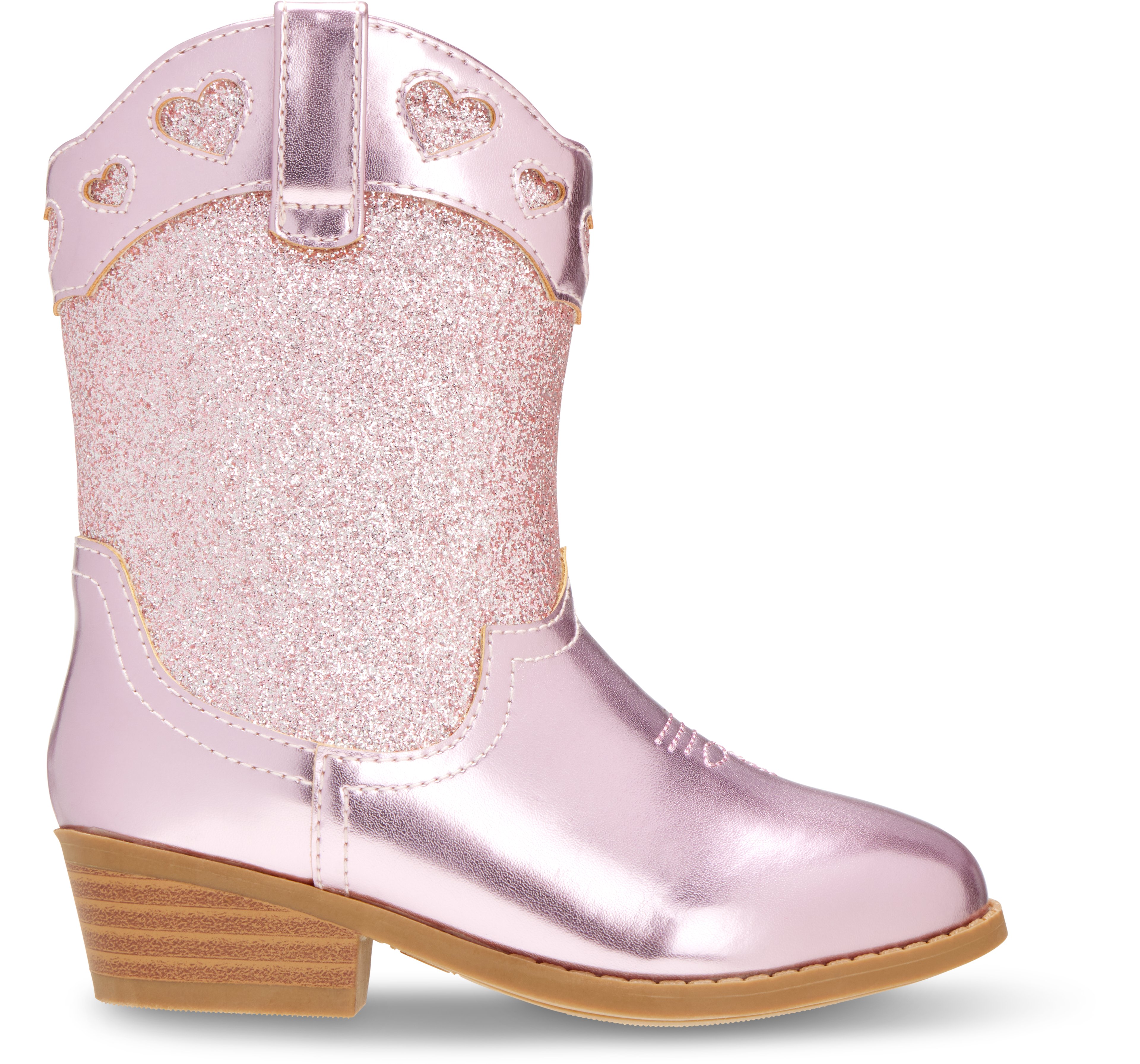 Magellan Outdoors Toddler Girl's Glitter Heart Western Boots
