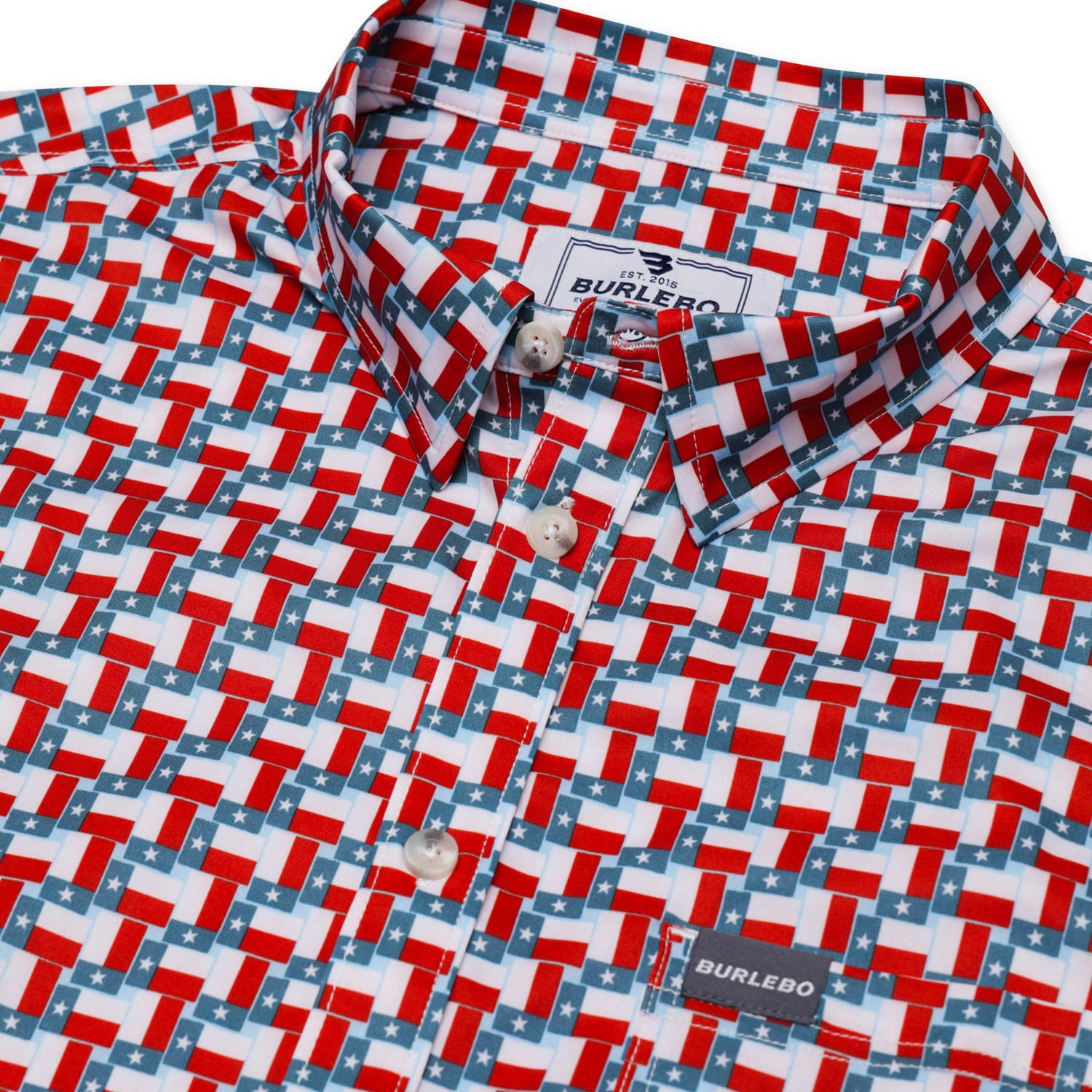 BURLEBO Men's Texas Pride Performance Button Up T-shirt                                                                          - view number 4