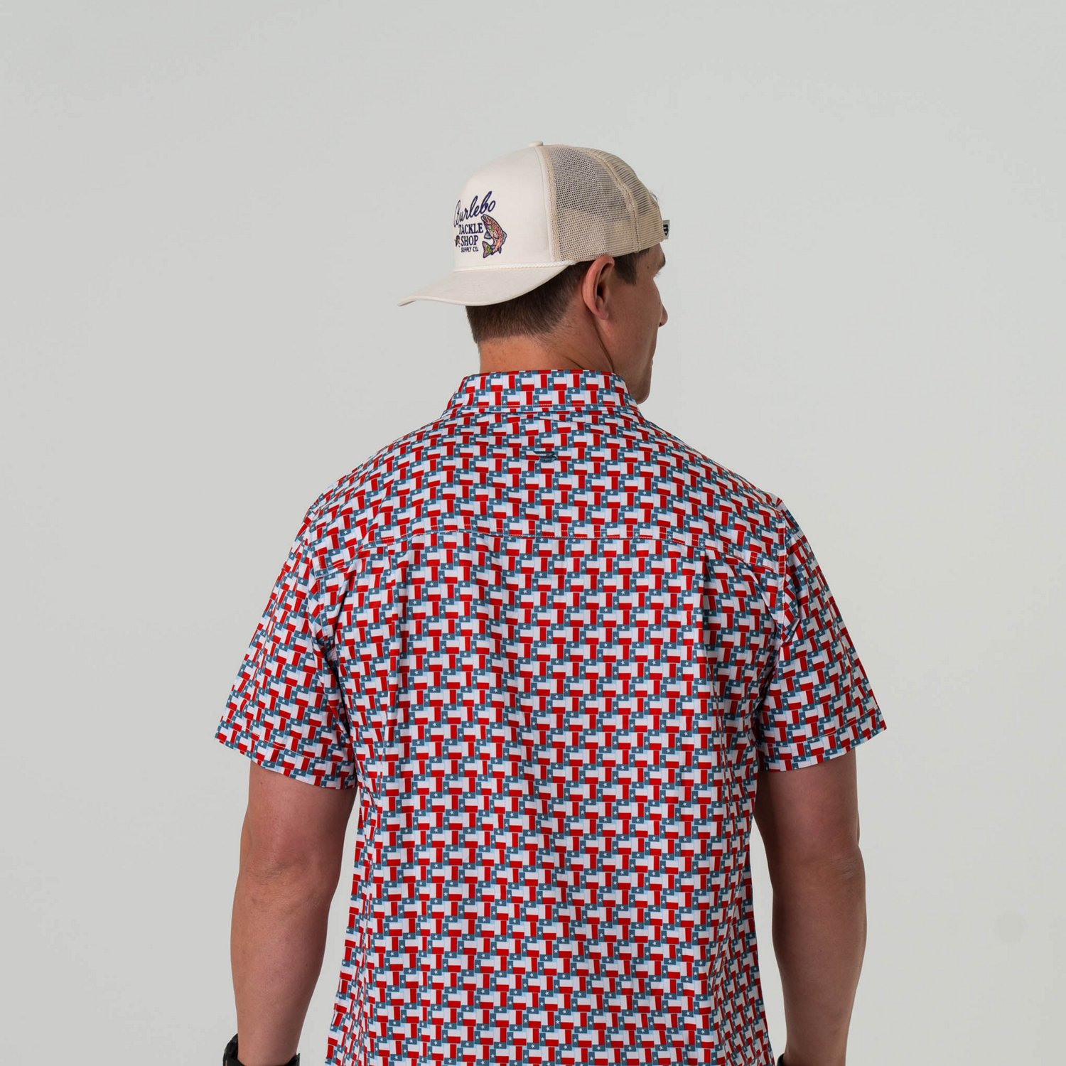 BURLEBO Men's Texas Pride Performance Button Up T-shirt