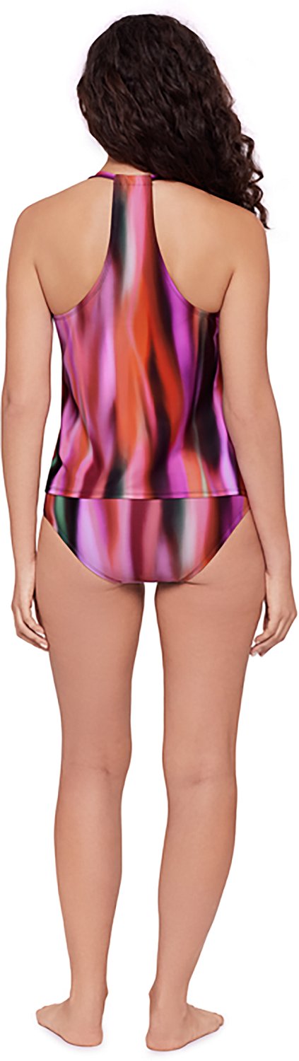 Eco Beach Women's Digital Foliage Tropicali Peasant Neck Racerback Tankini Top - view number 2
