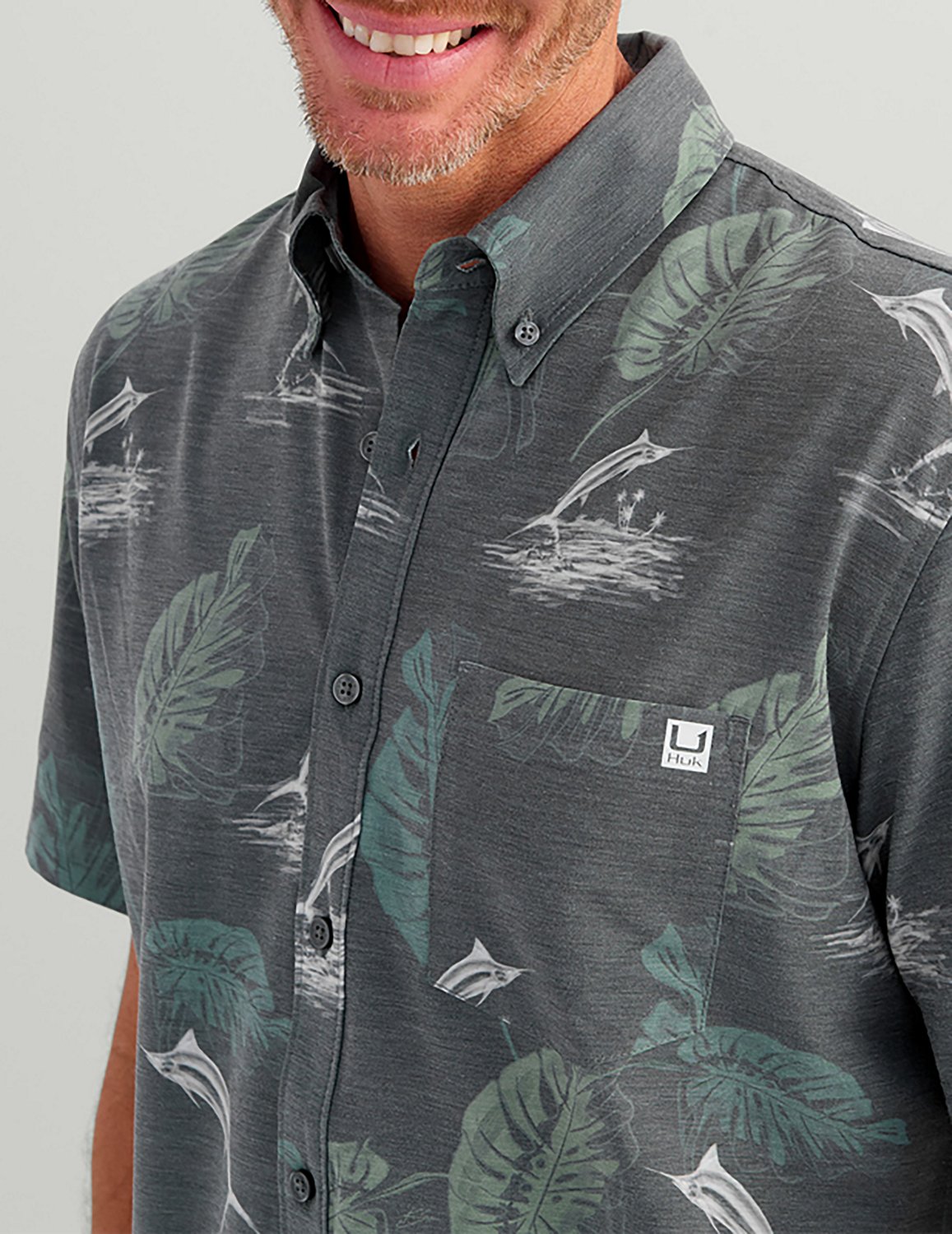 Huk Men's Kona Desert Rose Short Sleeve Shirt - view number 3