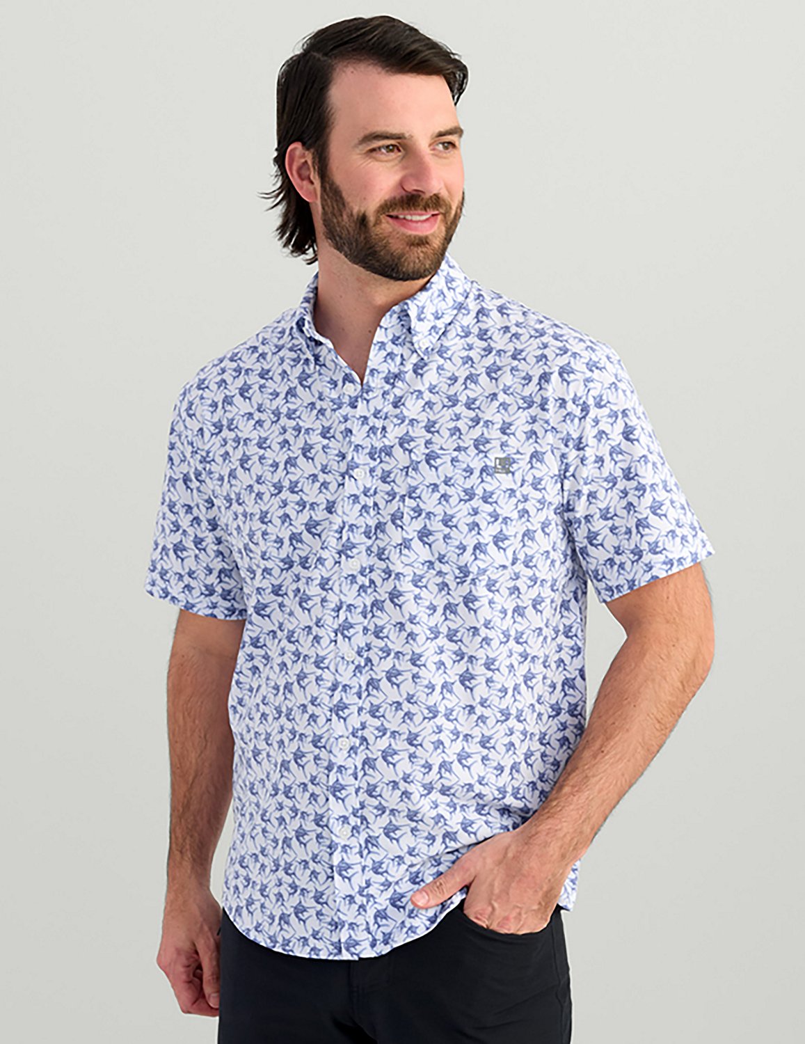Huk Men's Kona Desert Rose Short Sleeve Shirt - view number 1