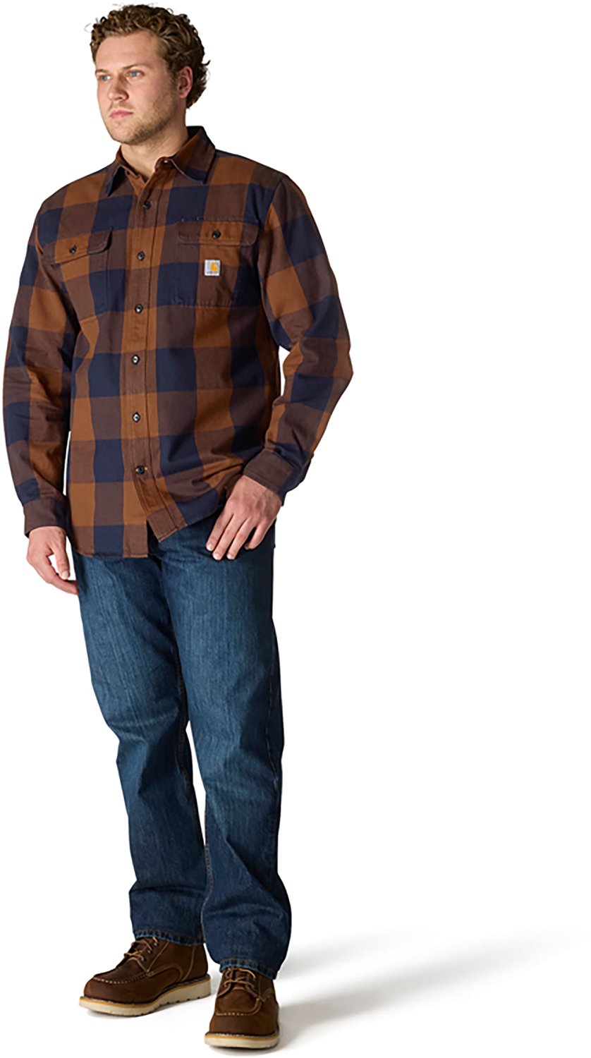 Carhartt Men's Loose Fit Heavyweight Flannel Long-Sleeve Plaid Shirt - view number 2