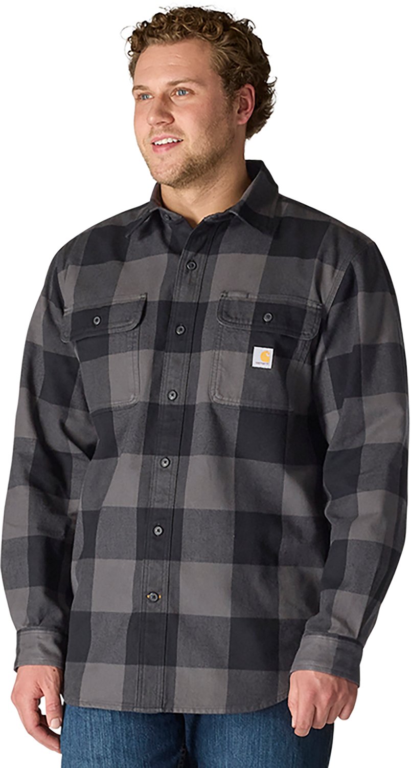 Carhartt Men's Loose Fit Heavyweight Flannel Long-Sleeve Plaid Shirt - view number 2