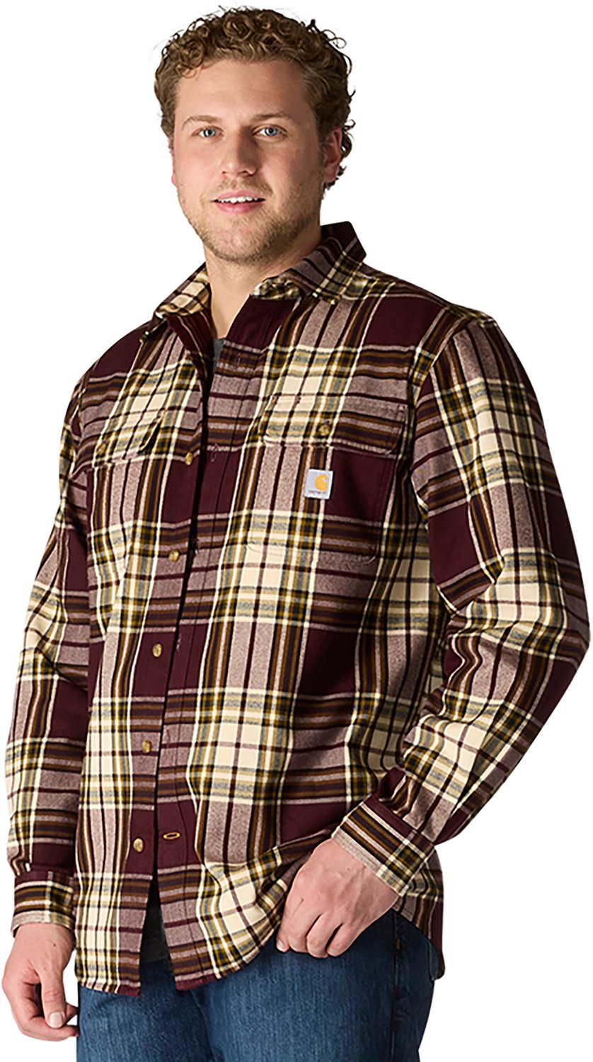 Carhartt Men's Loose Fit Heavyweight Flannel Long-Sleeve Plaid Shirt - view number 2