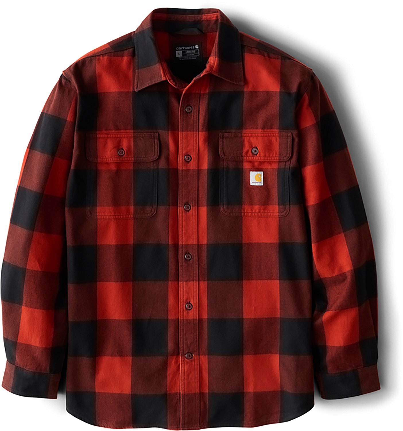 Carhartt Men's Loose Fit Heavyweight Flannel Long-Sleeve Plaid Shirt - view number 4