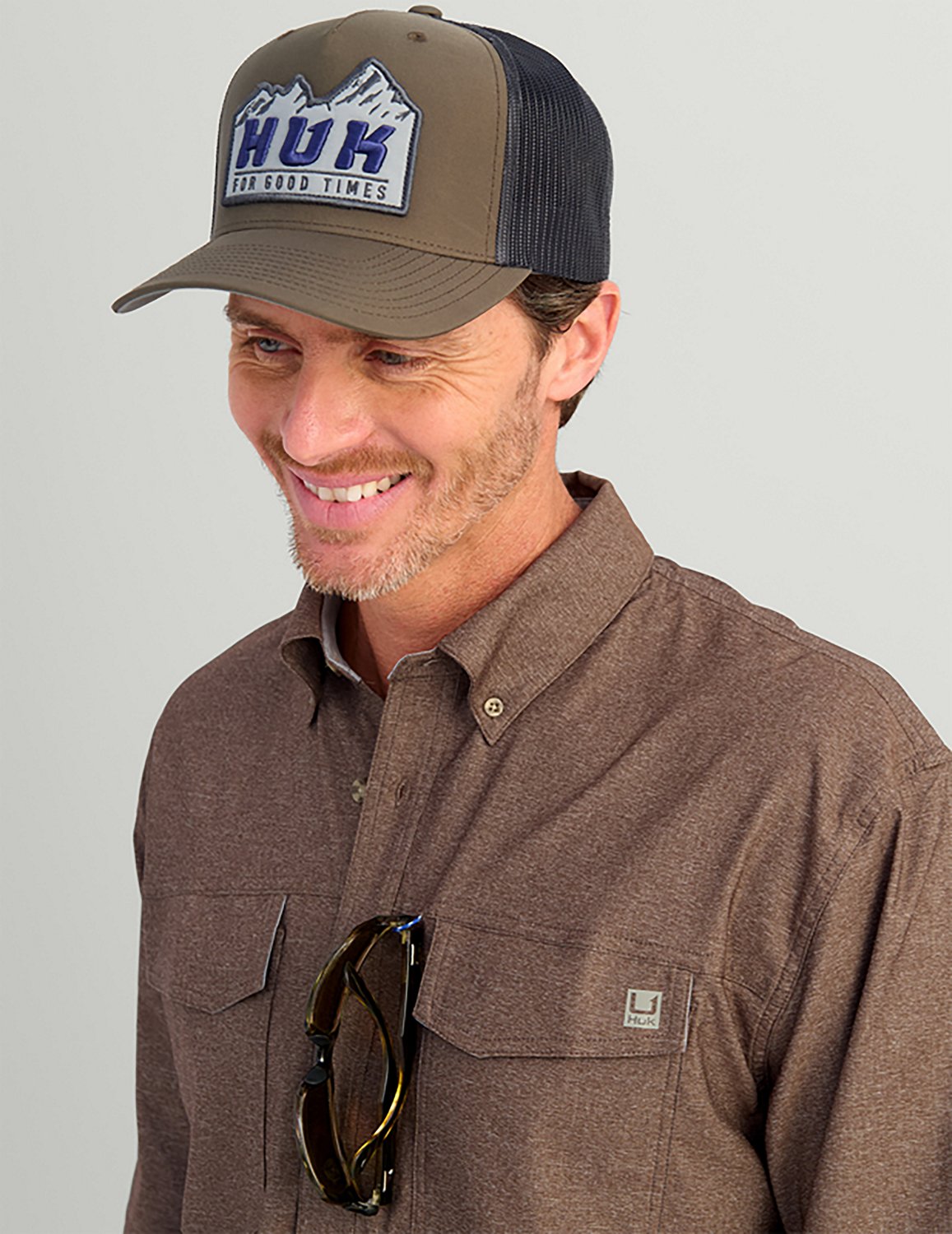 Huk Men's Hawser Tech Lightweight Heather Flannel - view number 3