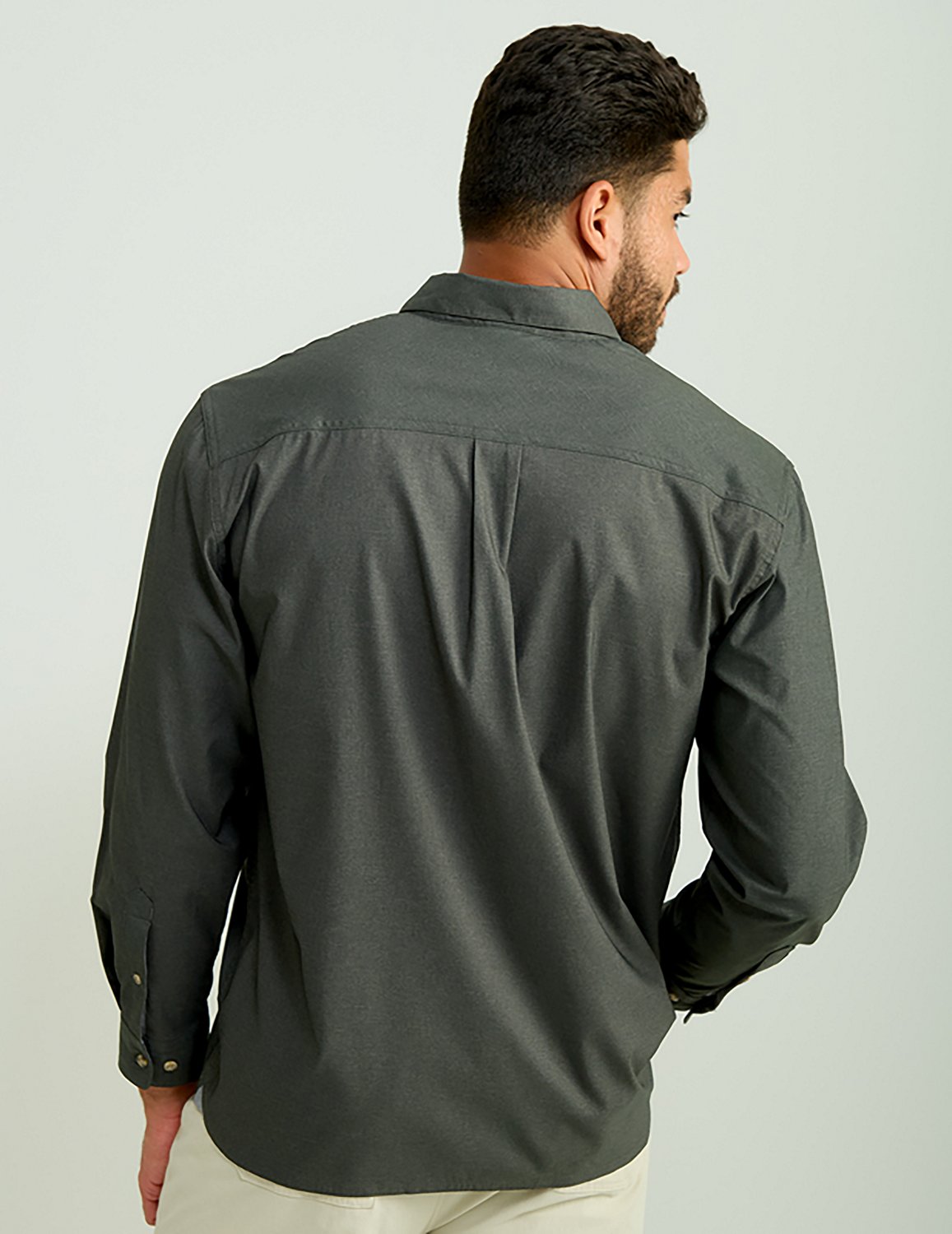 Huk Men's Hawser Tech Lightweight Heather Flannel - view number 2