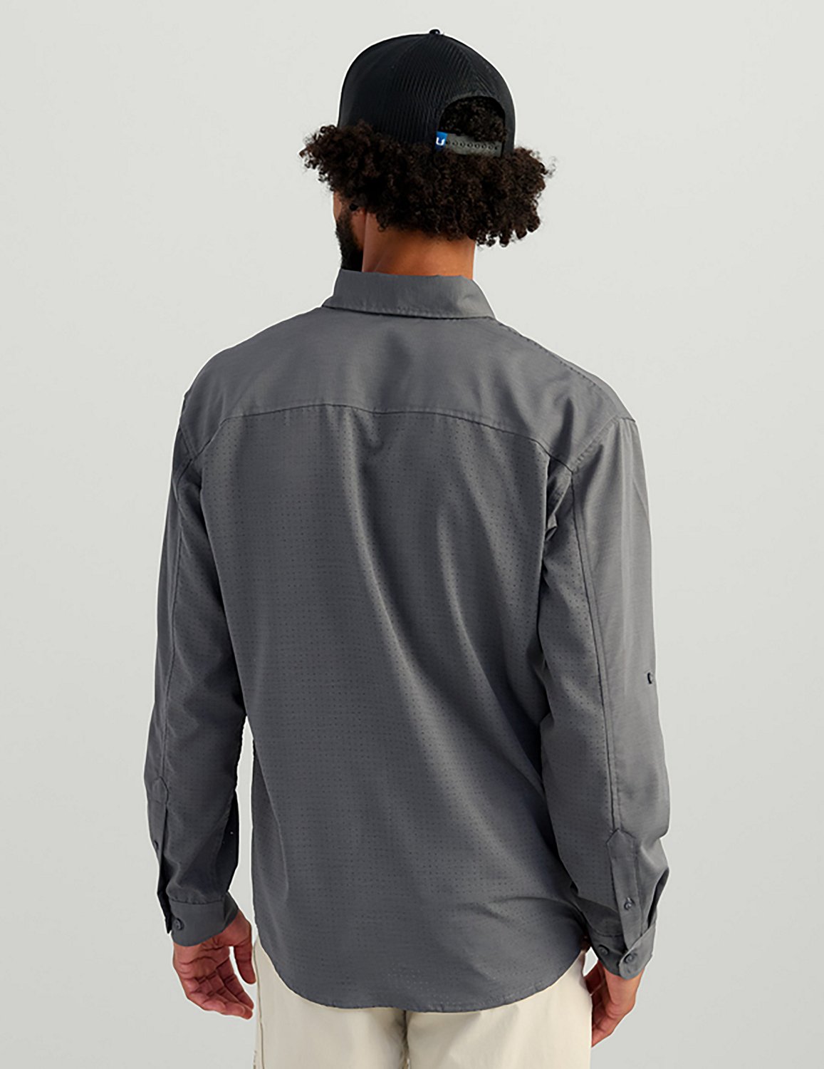 Huk Men's Tidepoint Heathered Ripstop Long Sleeve Button Up Shirt - view number 2